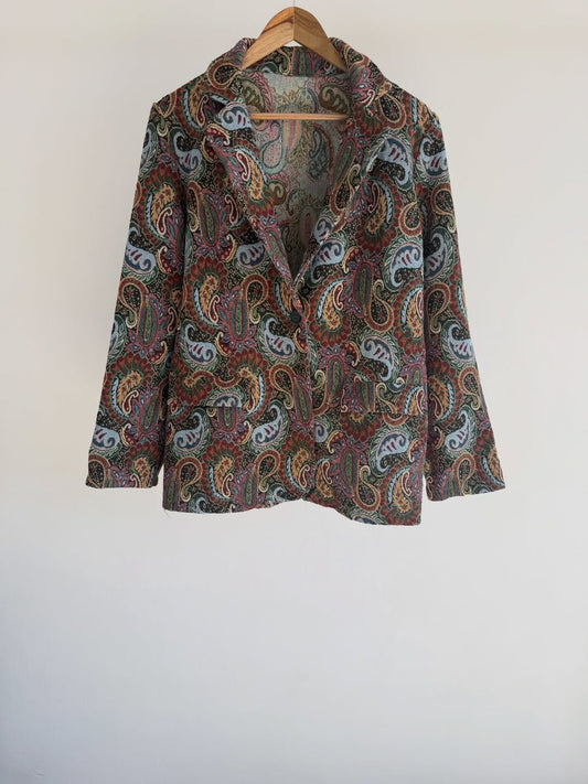 Vintage Paisley Print Jacket (Multicolor)