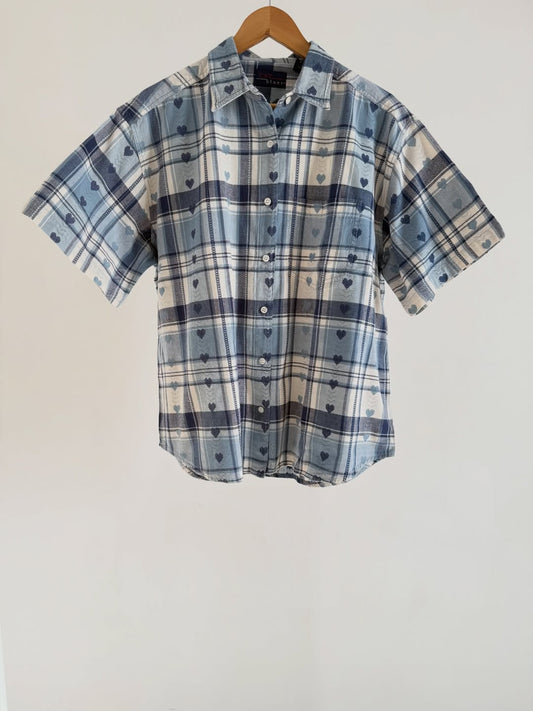 Blue Heart embossed shirt