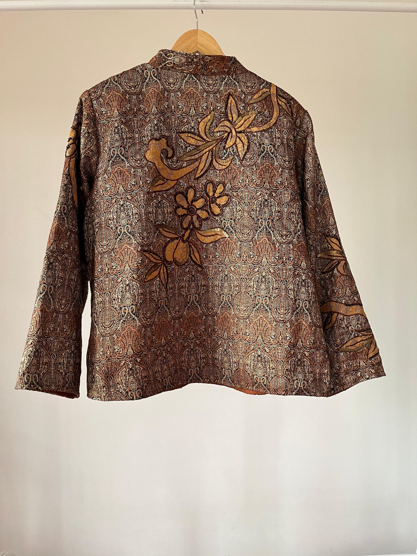 Brown embroidered boho jacket