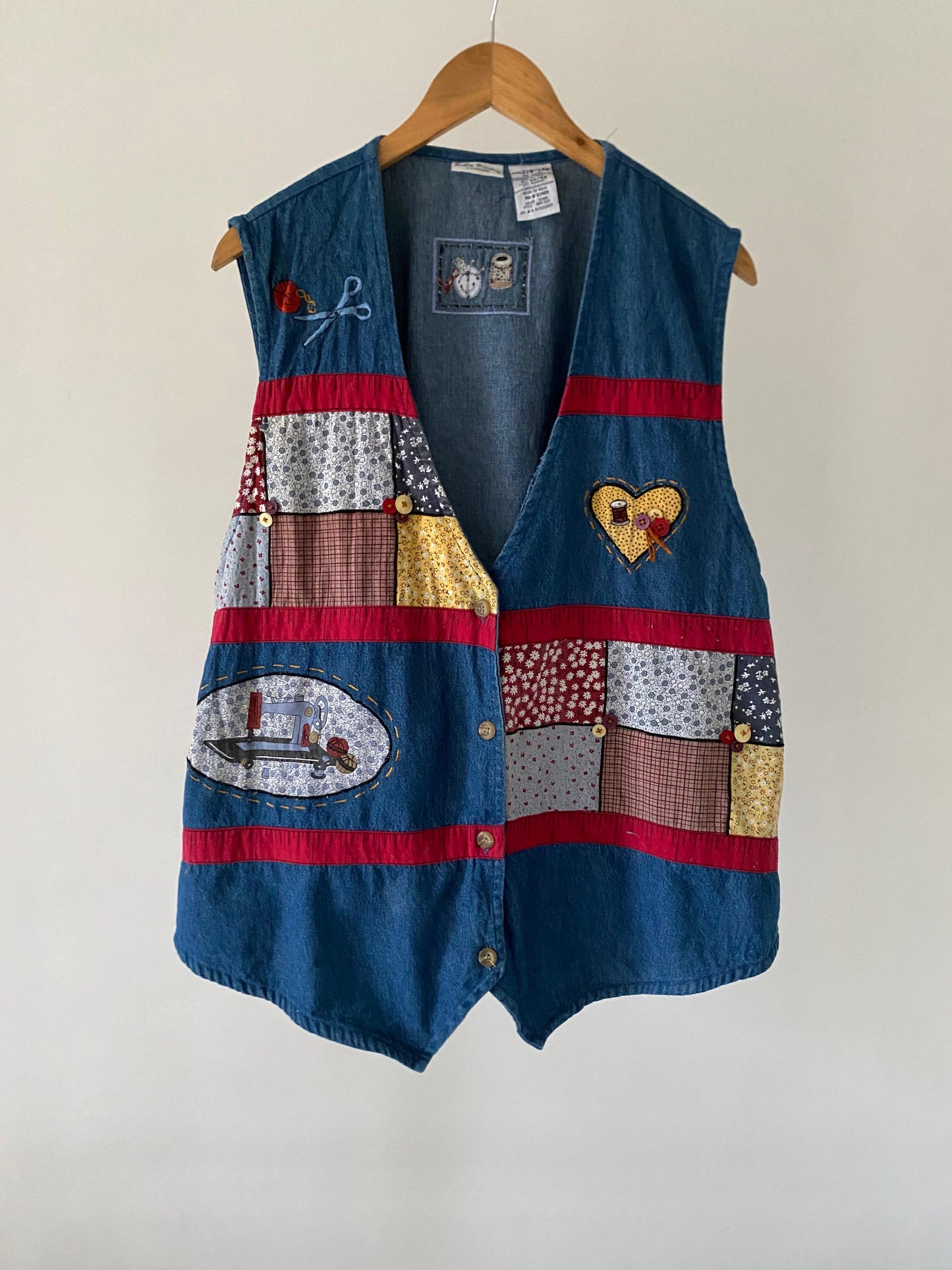 Patchwork Denim Vest