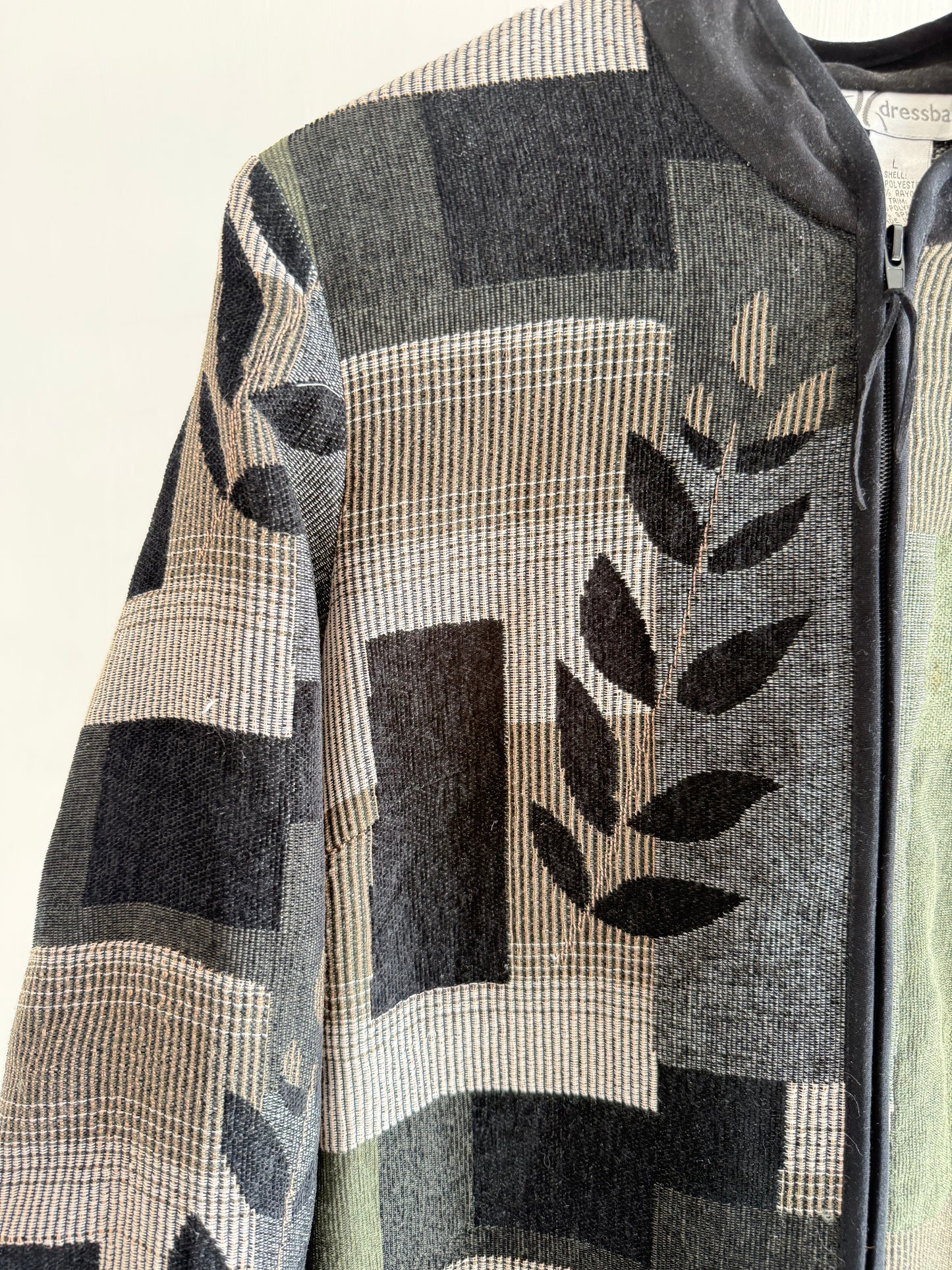 Vintage Abstract Pattern Zip Jacket