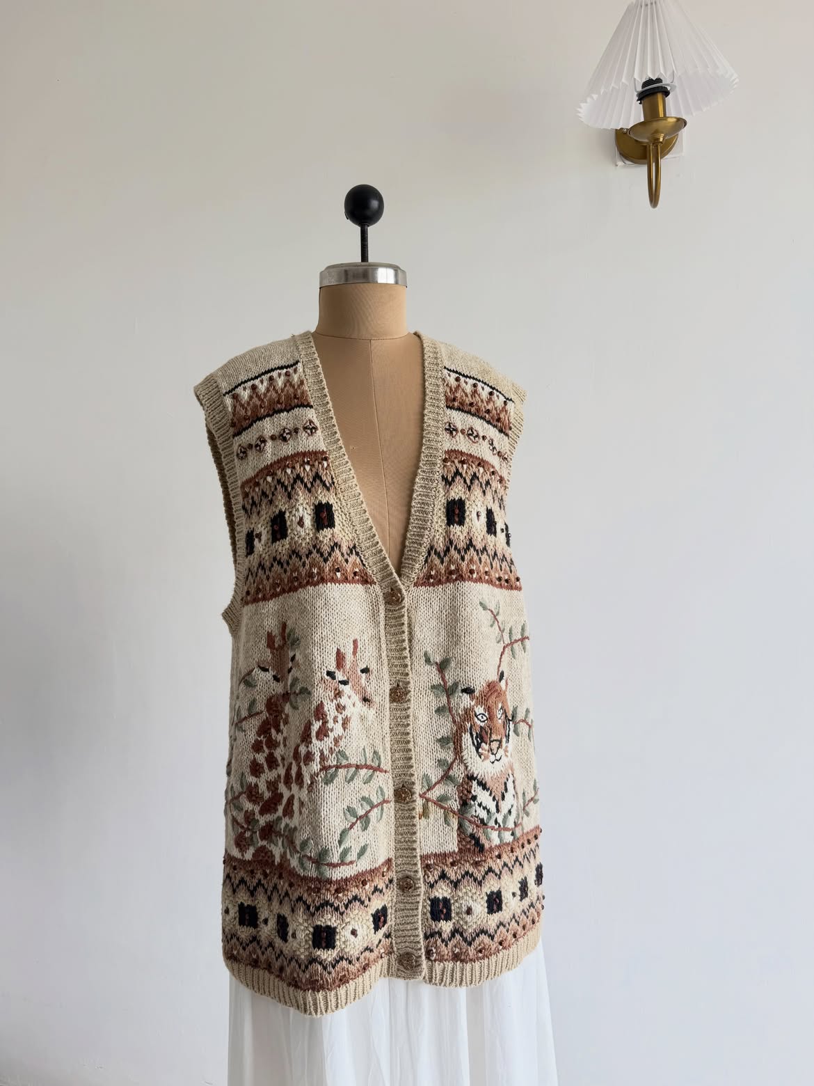 Beige Giraffe Tiger Vest