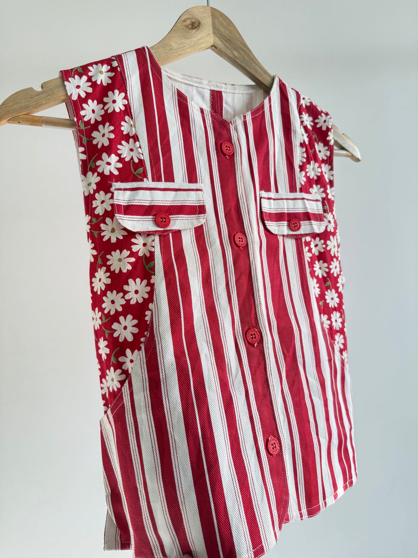 Red & White Striped Vest