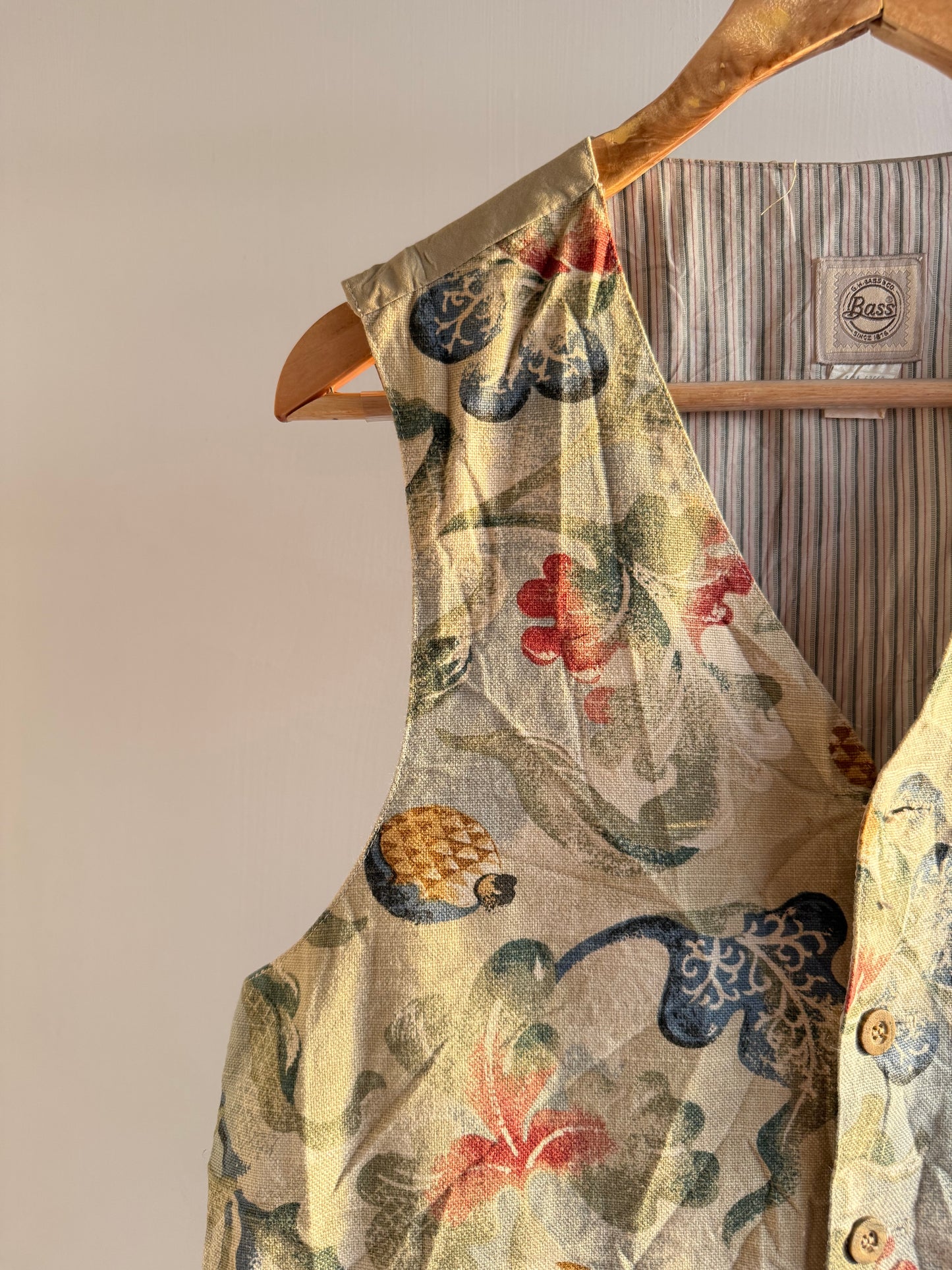 Beige Floral Printed Vest