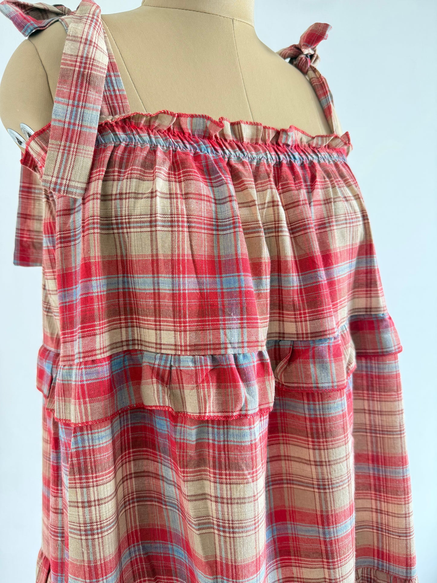 Plaid ruffled dress