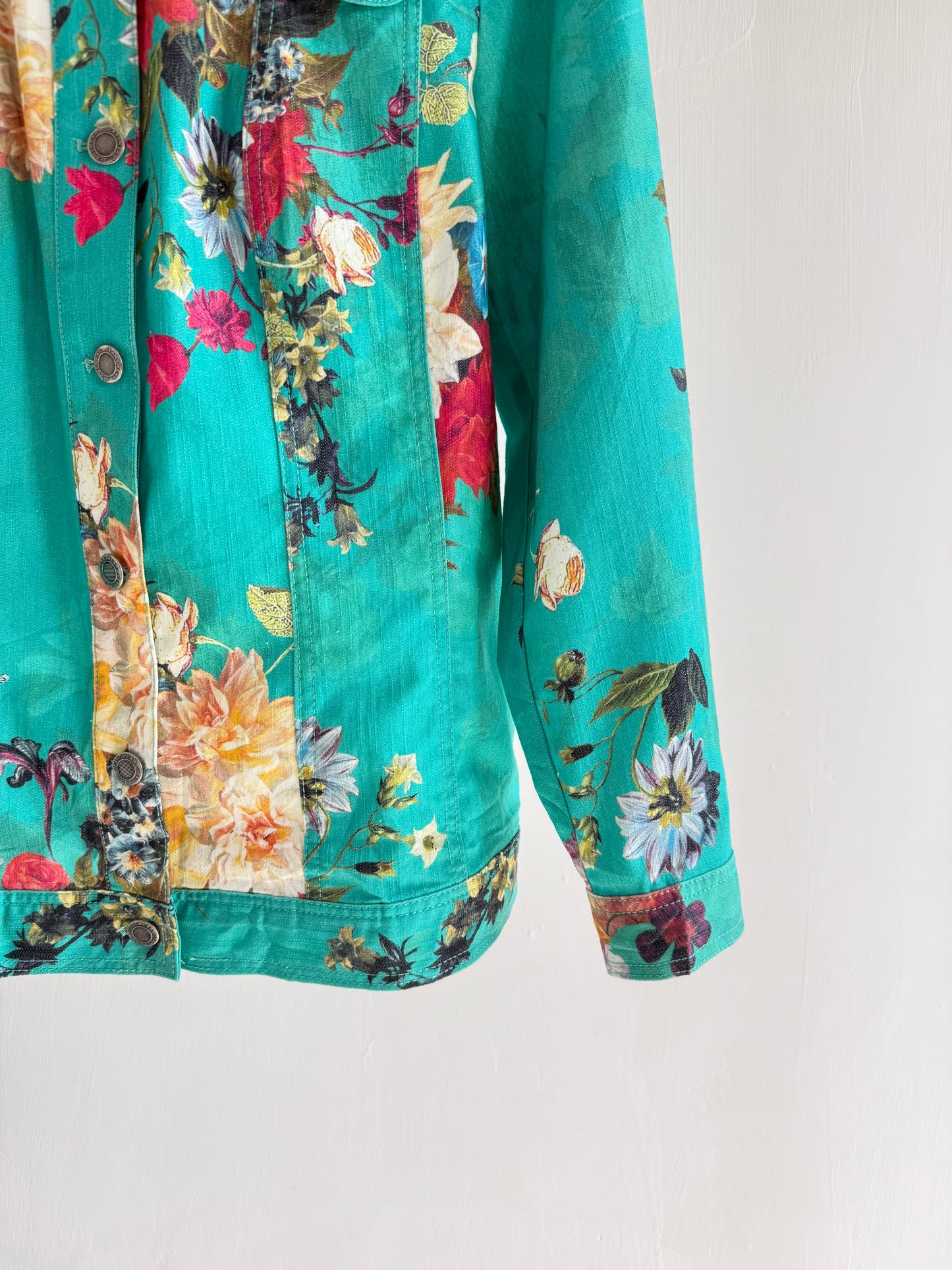 Turquoise floral jacket