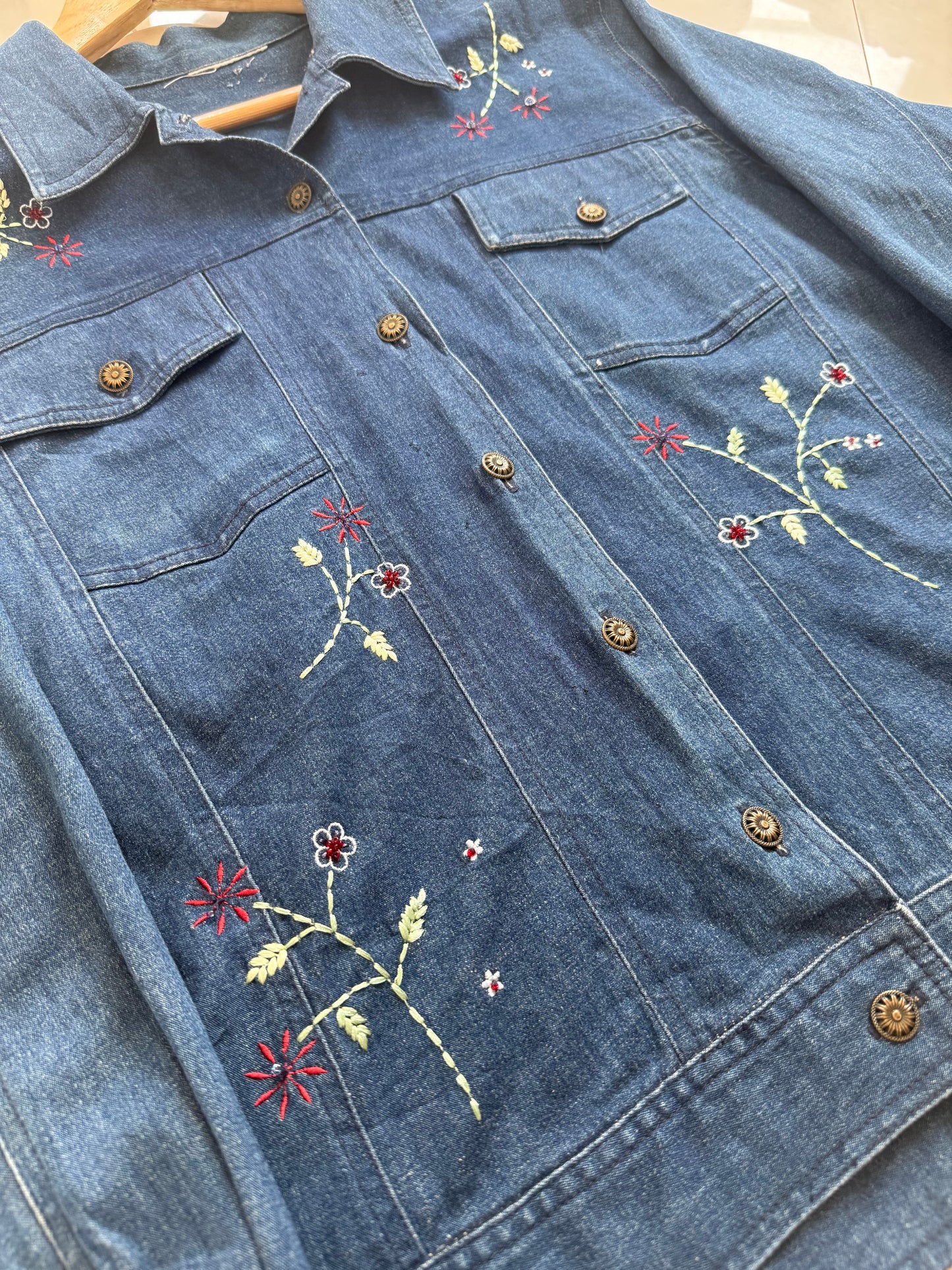 Denim Floral Jacket