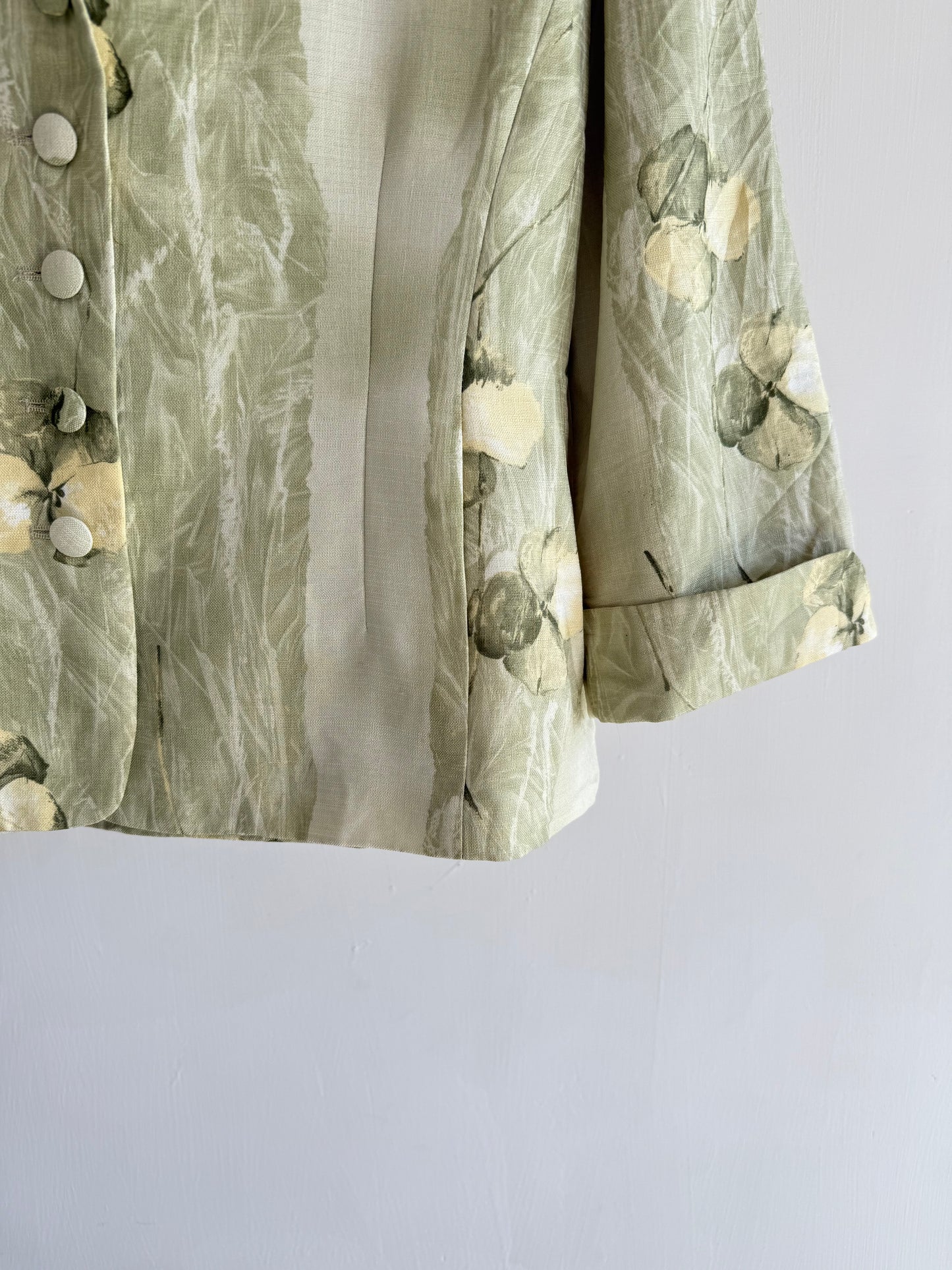 Sage printed blazer