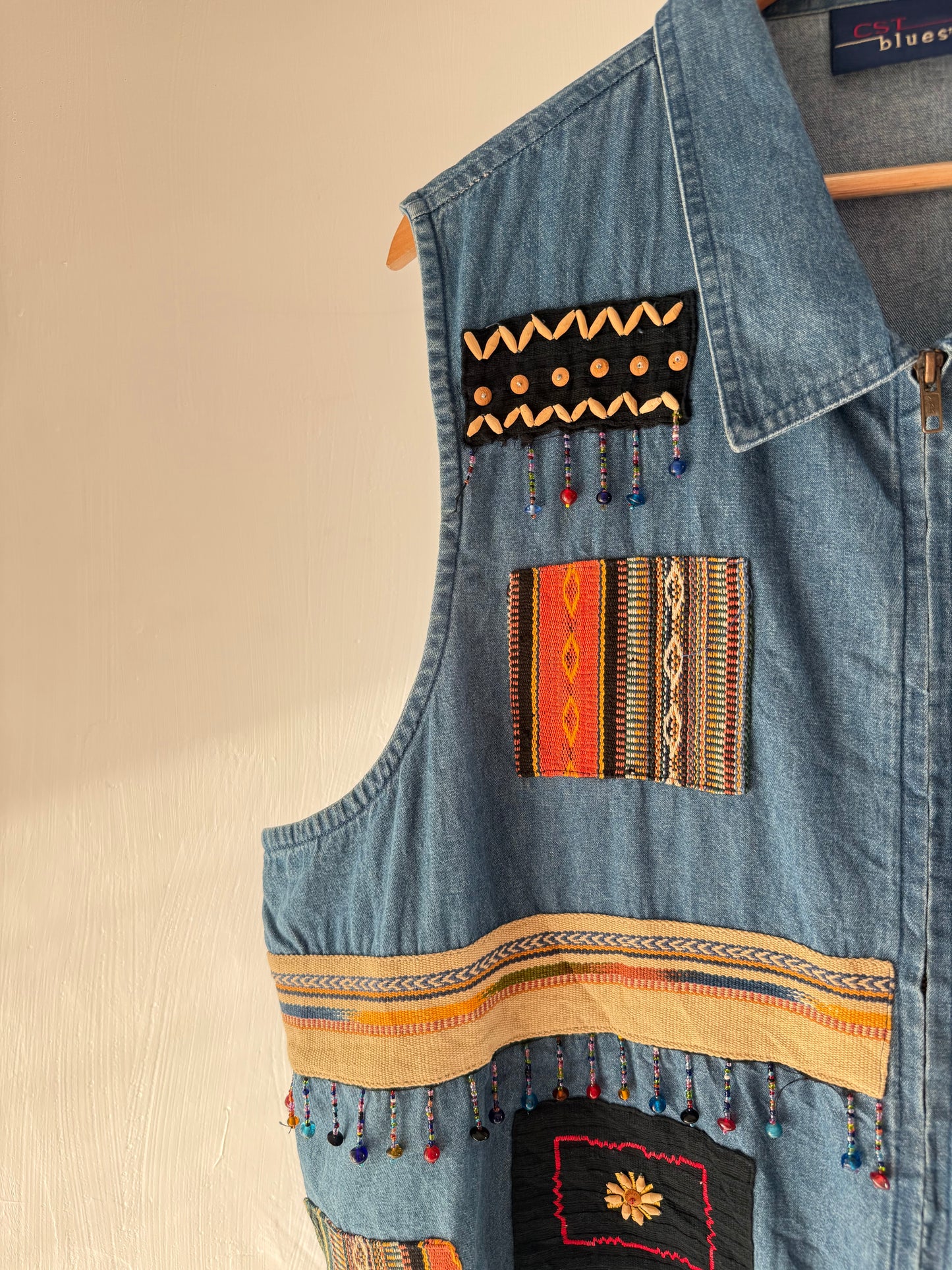 Denim Embroidered Vest