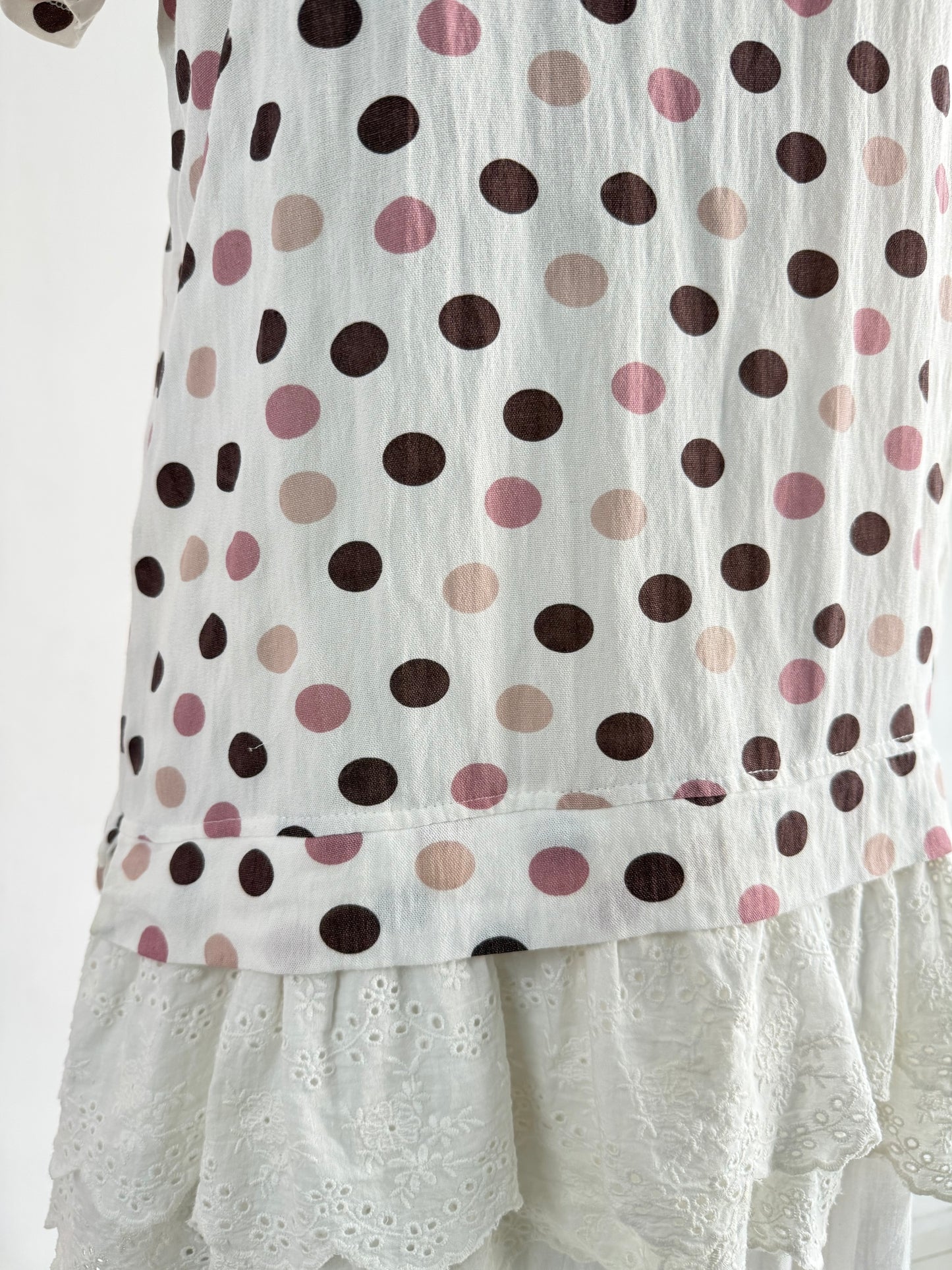 White Polka Dot Top