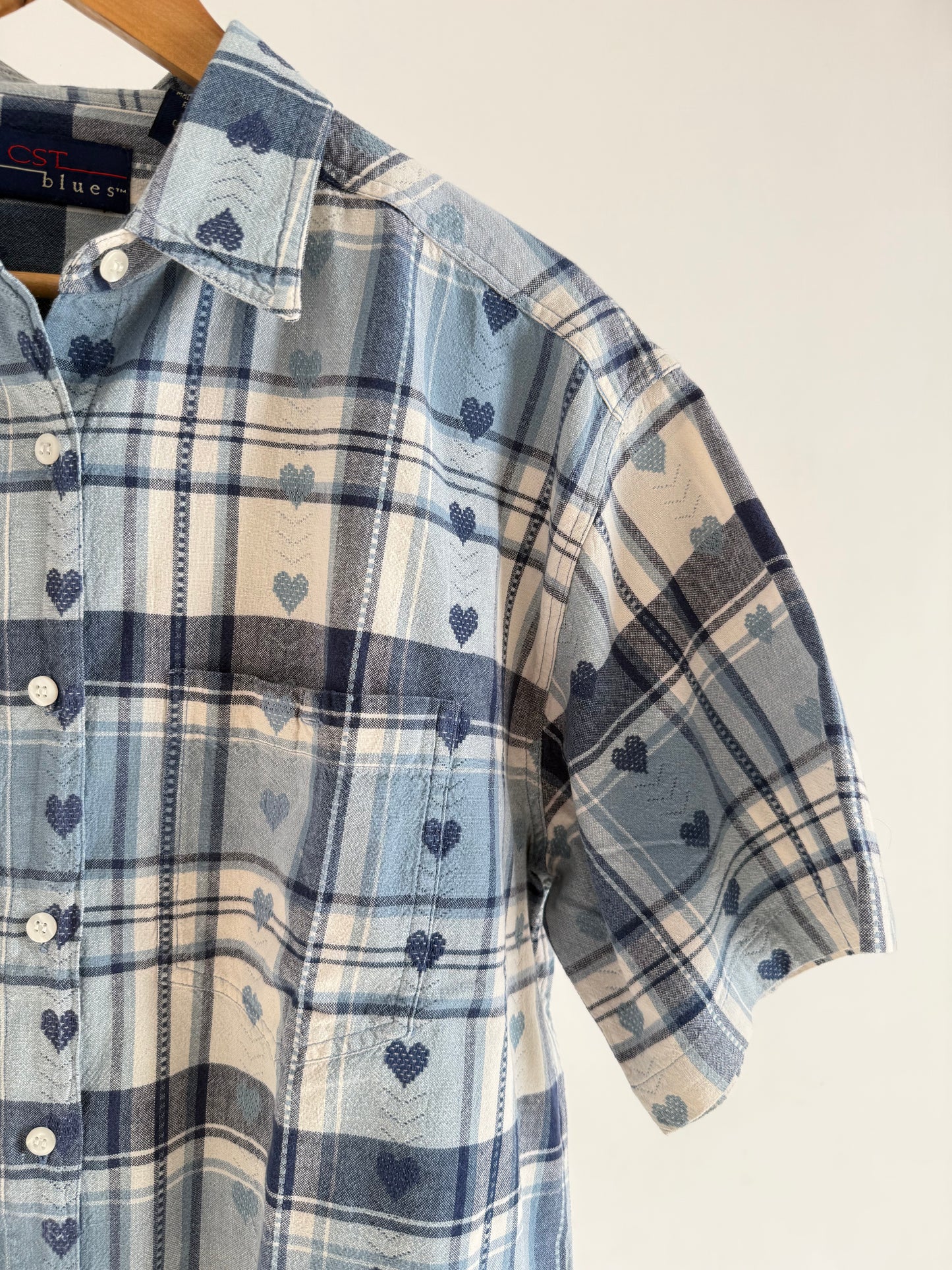 Blue Heart embossed shirt