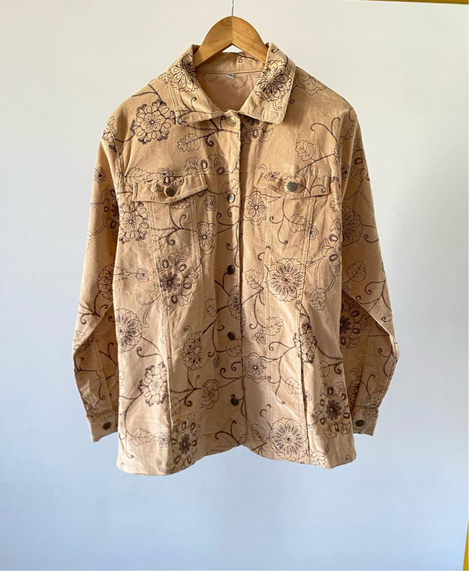 Cream Corduroy Unisex Jacket