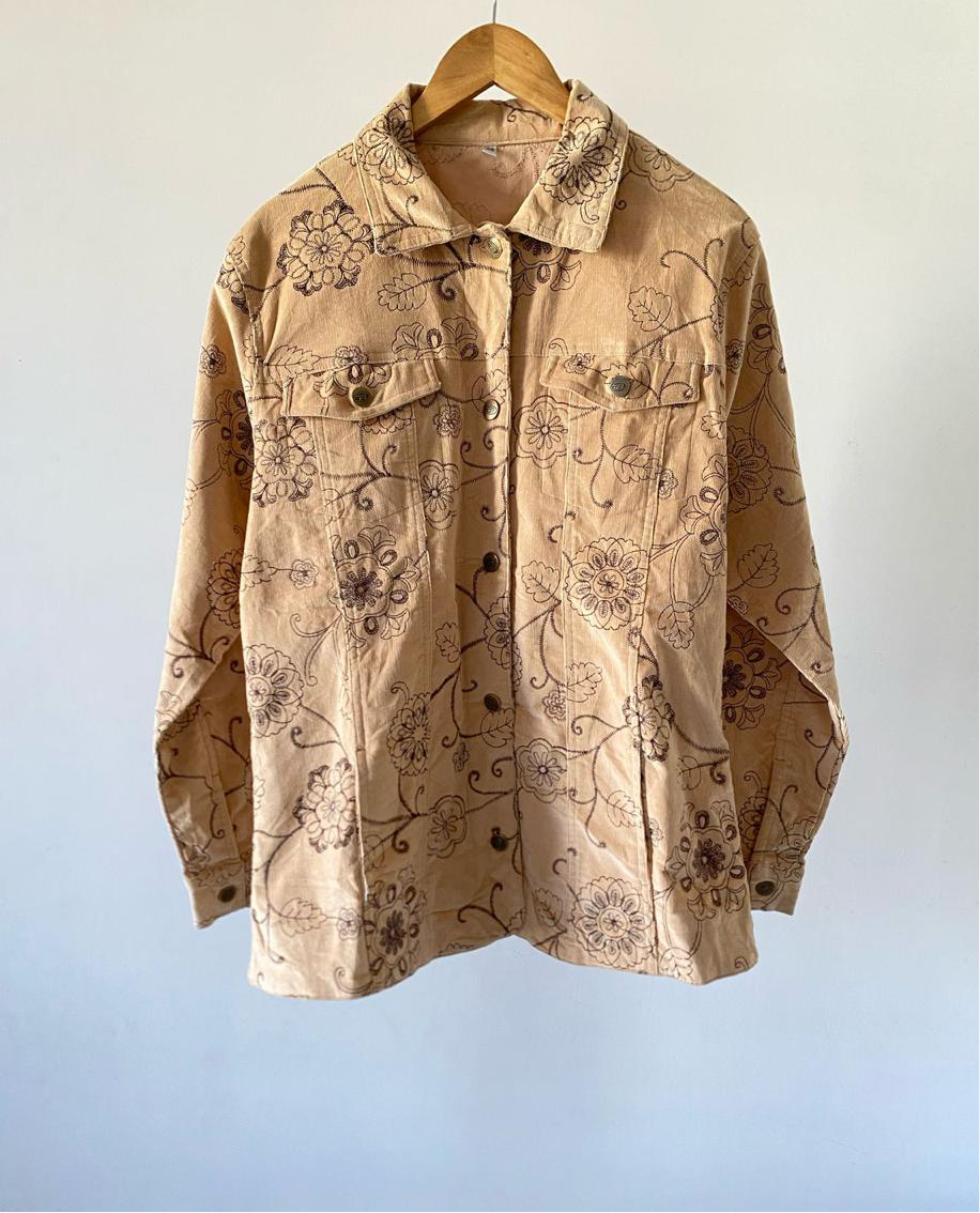 Cream Corduroy Unisex Jacket