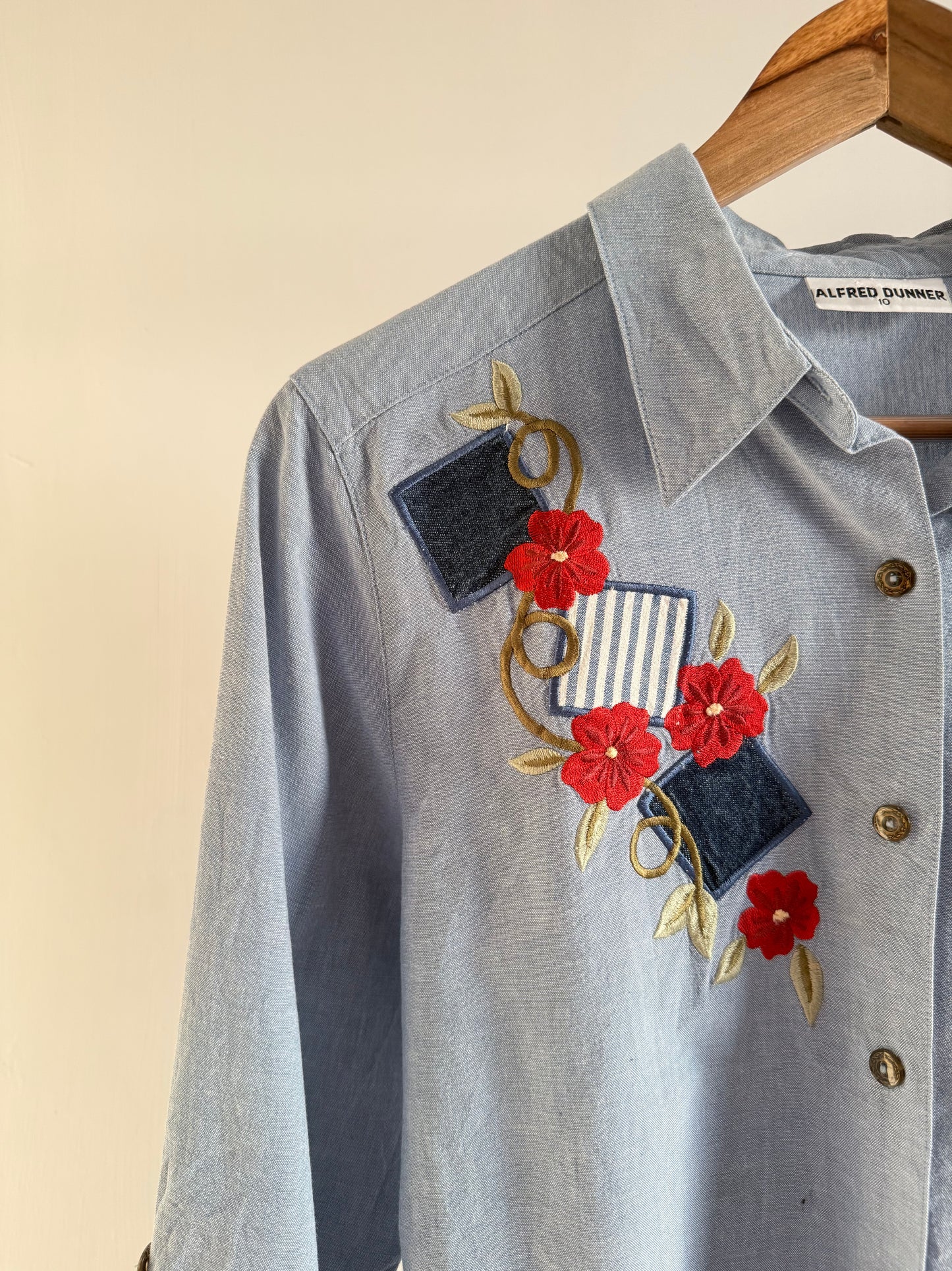 Blue Embroidered Shirt