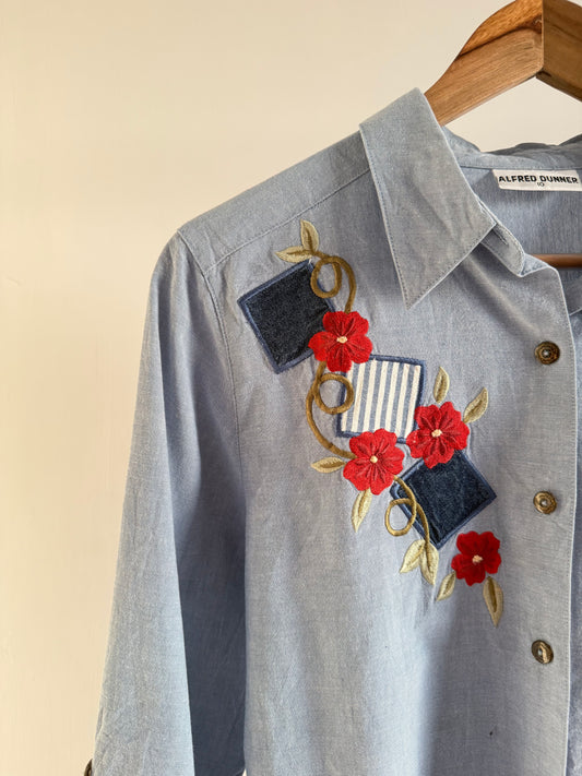Blue Embroidered Shirt