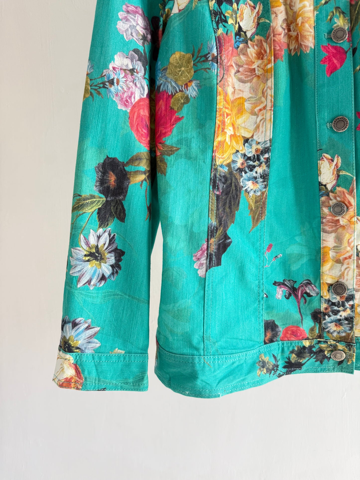Turquoise floral jacket