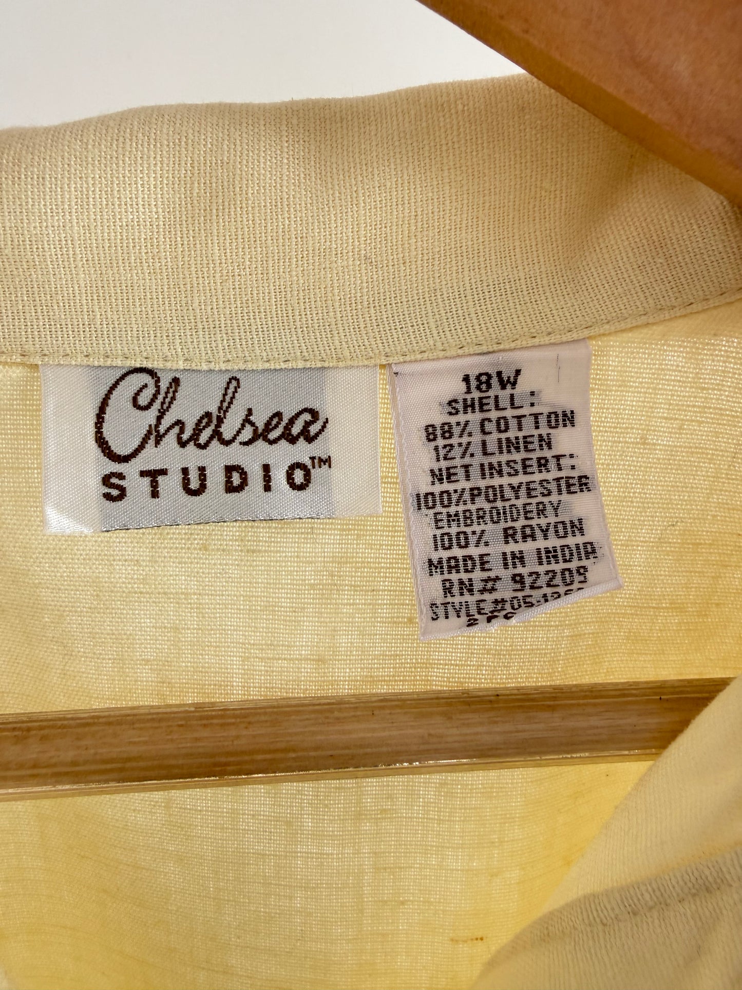 Yellow Linen Embroidered Shirt