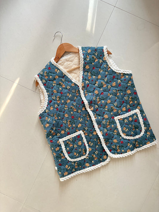 Quilted floral vest
