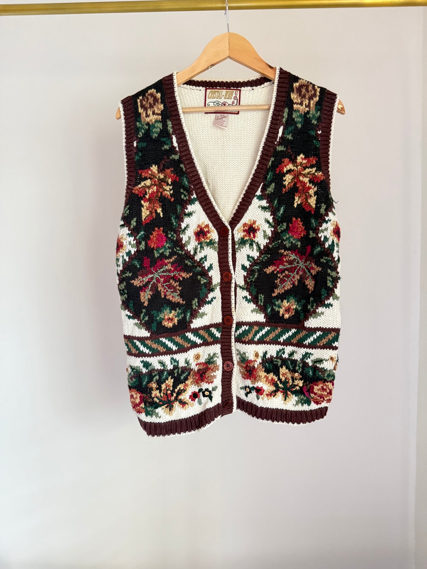 Embroidered half cardigan