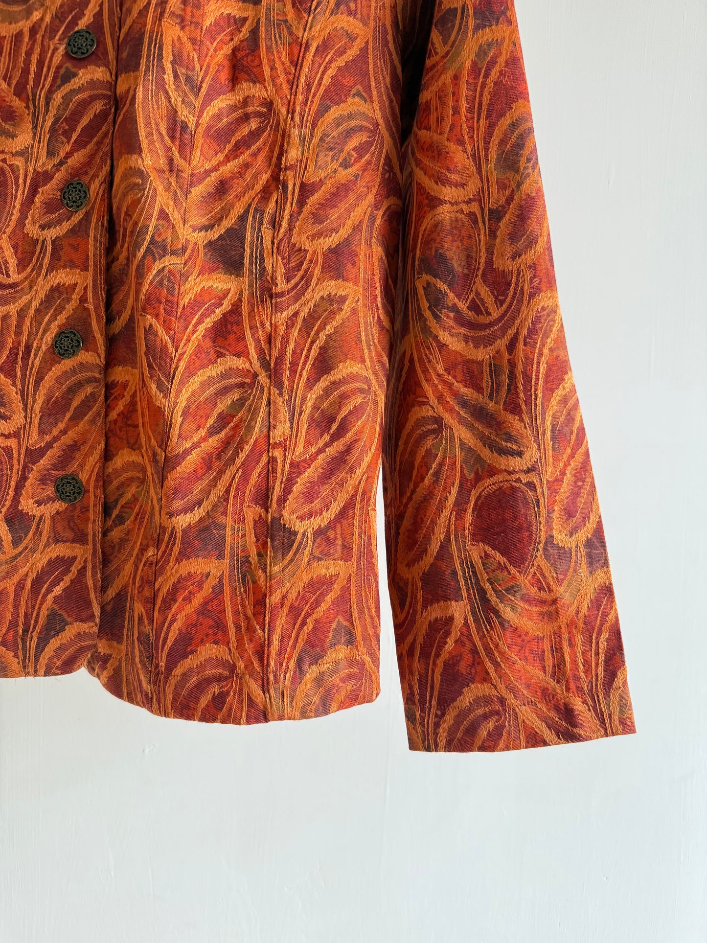 Vintage Rust Abstract Print Jacket