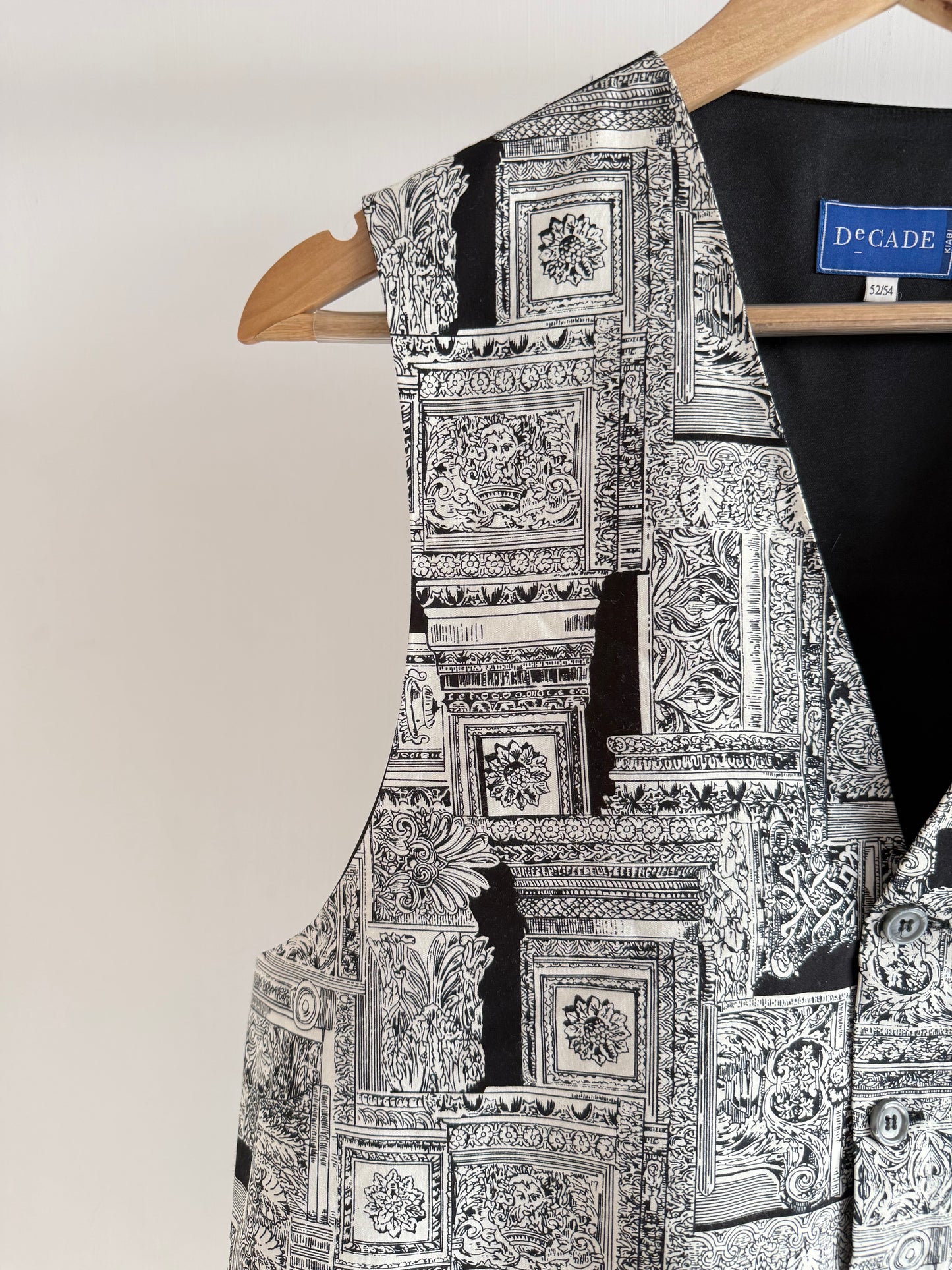 Printed Vintage Vest (B&W)