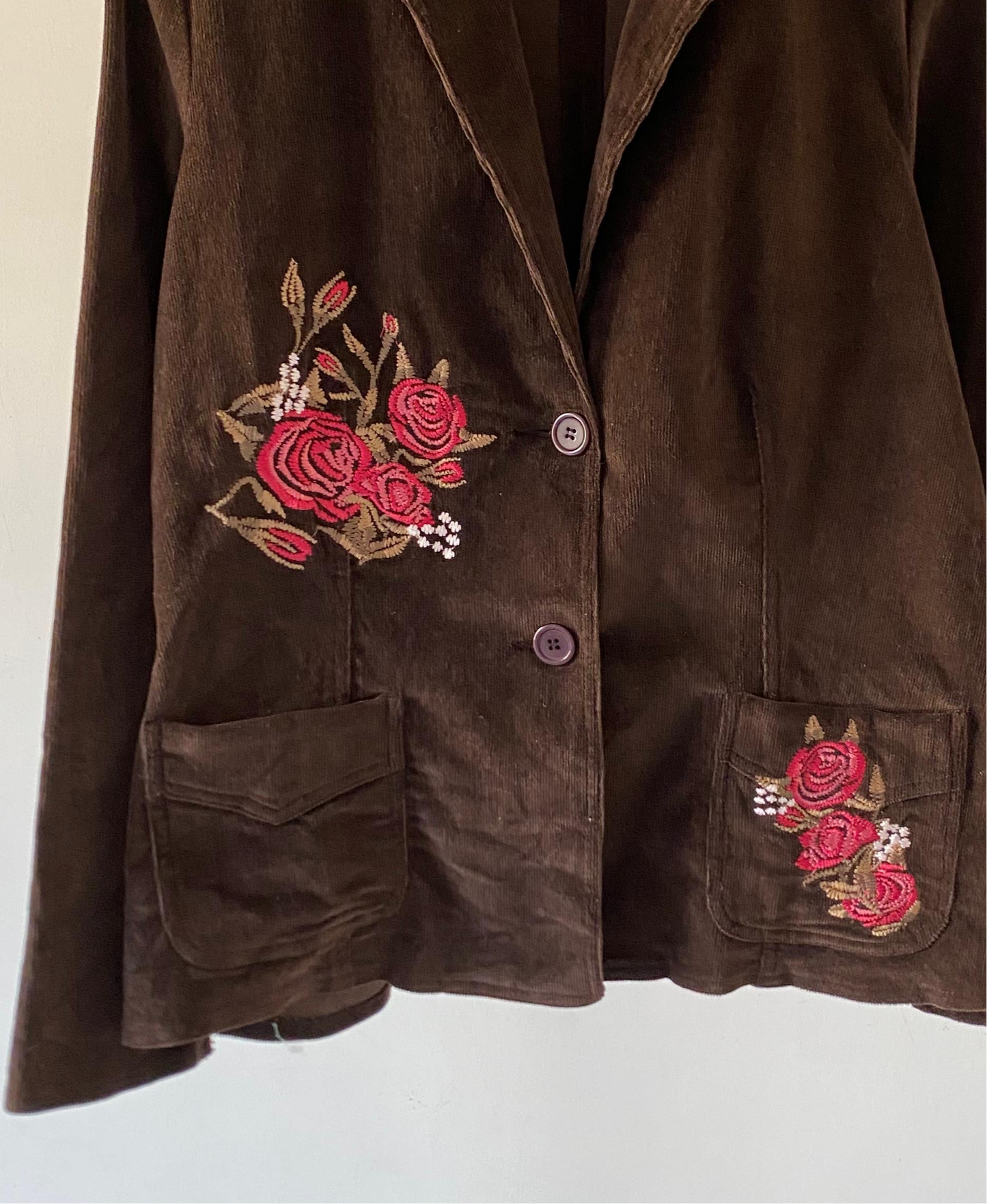 Embroidered velvety blazer