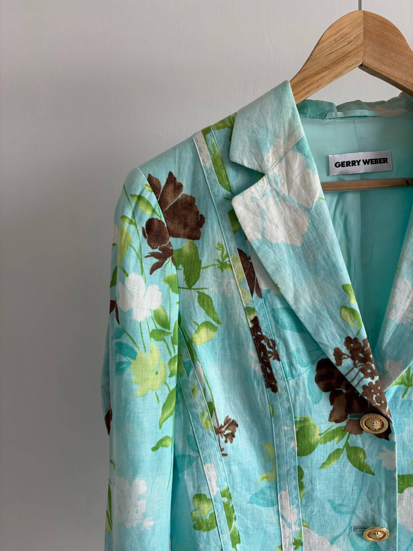 Linen floral blazer (Teal)