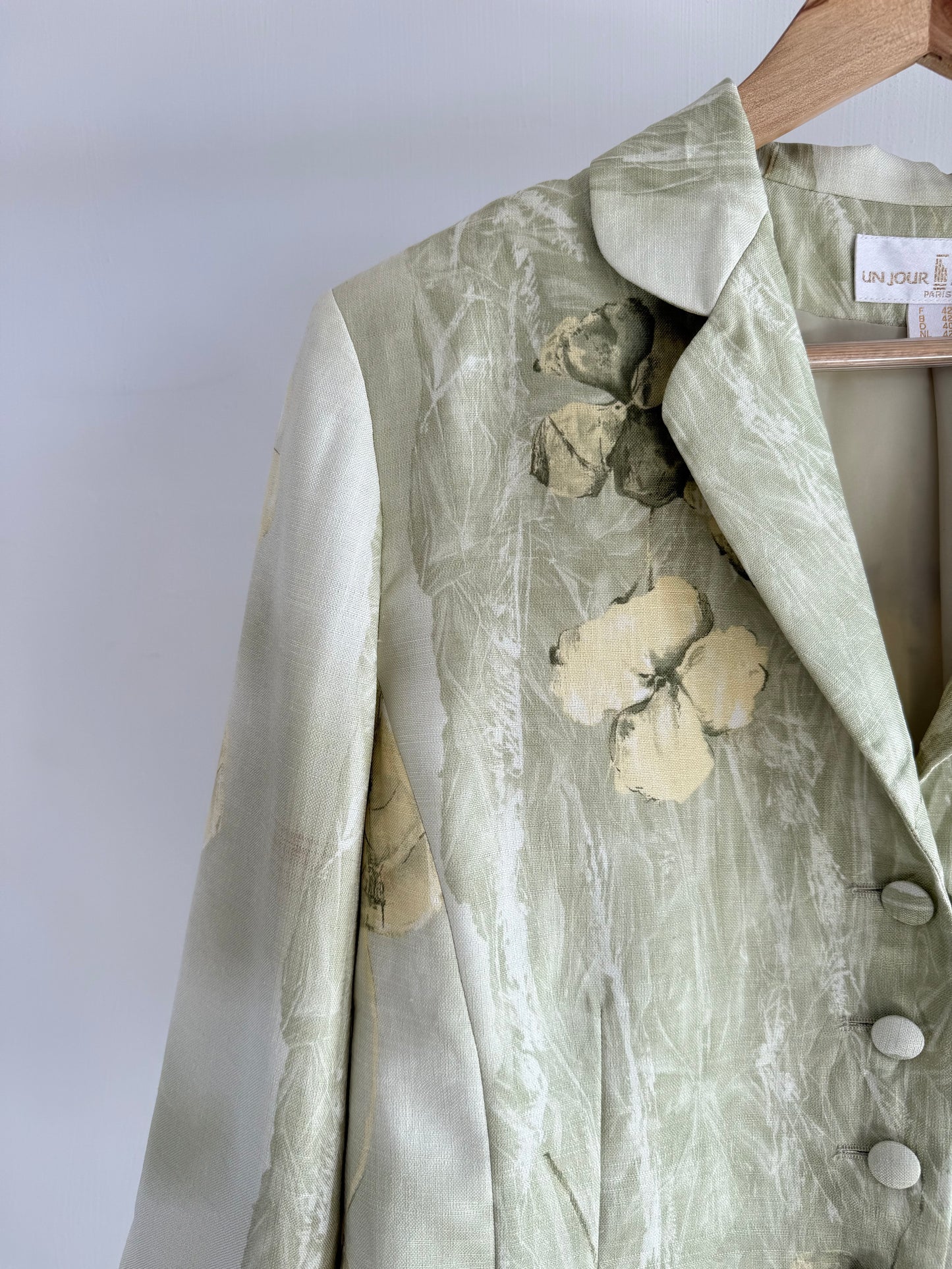Sage printed blazer