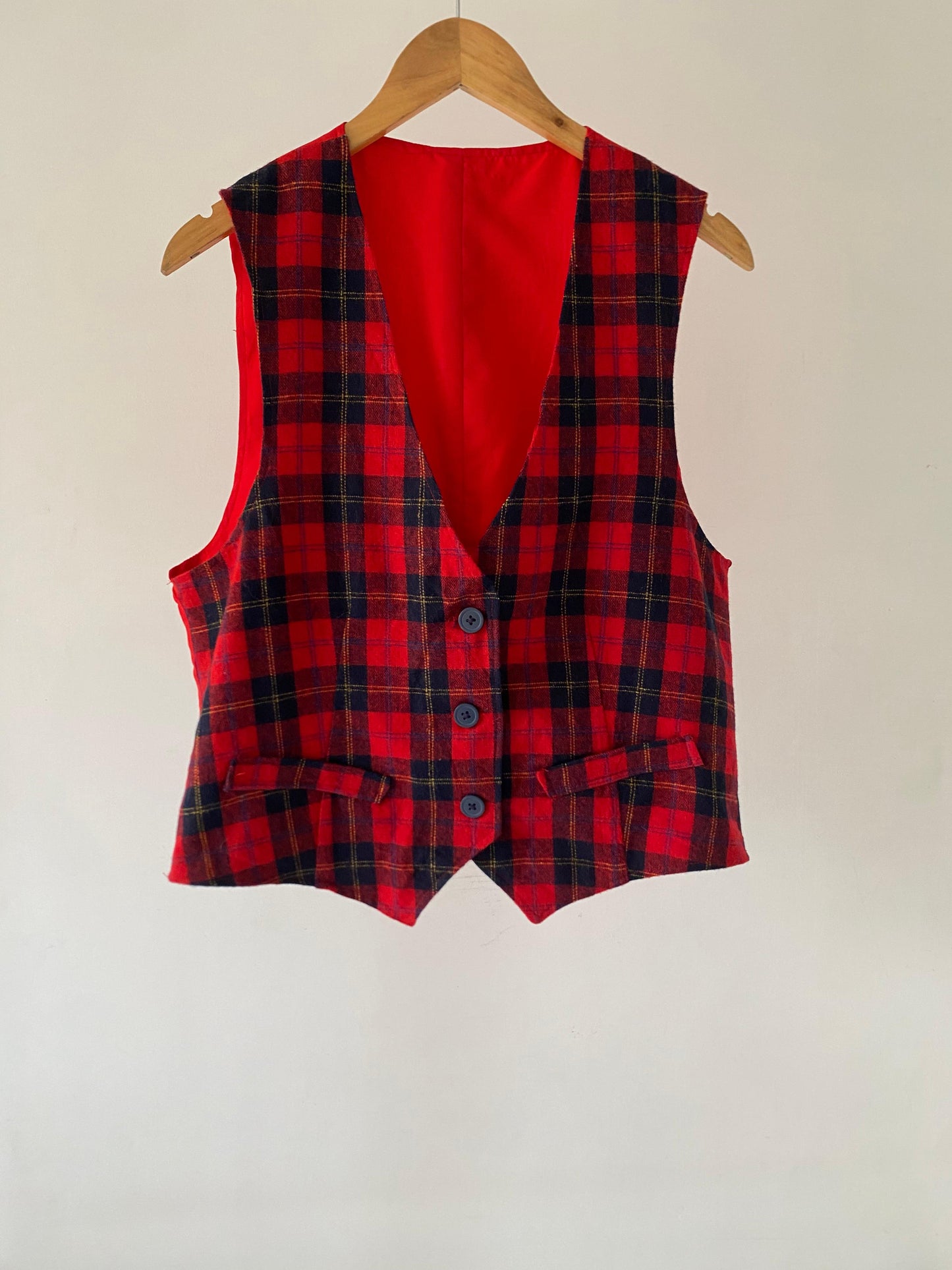 Checkered red vest