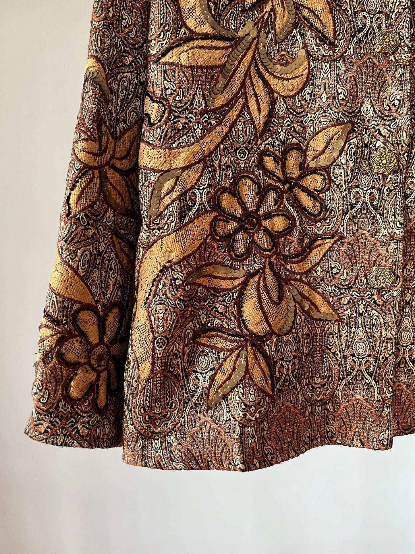 Brown embroidered boho jacket