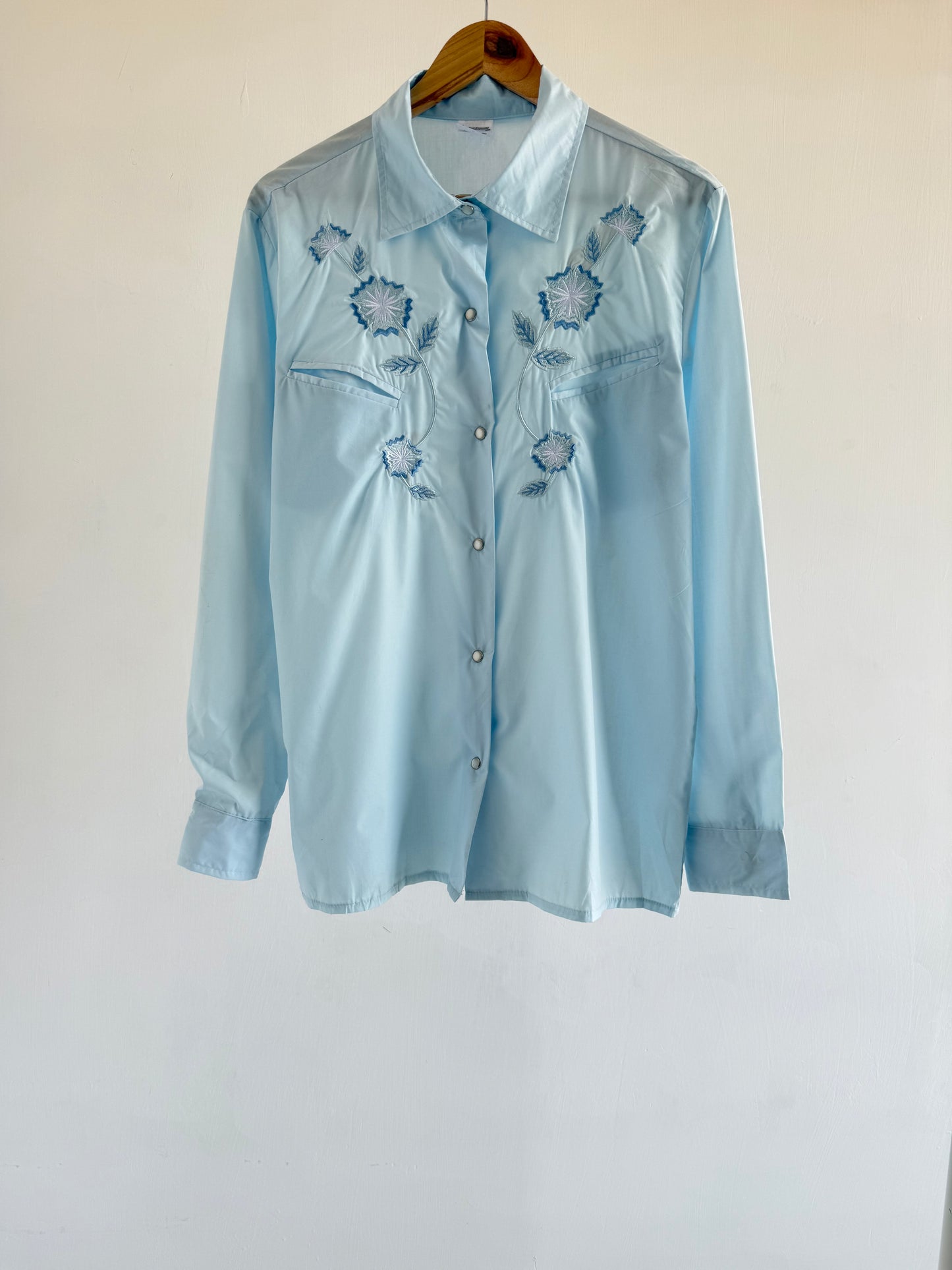 Sky Blue Embroidered Shirt