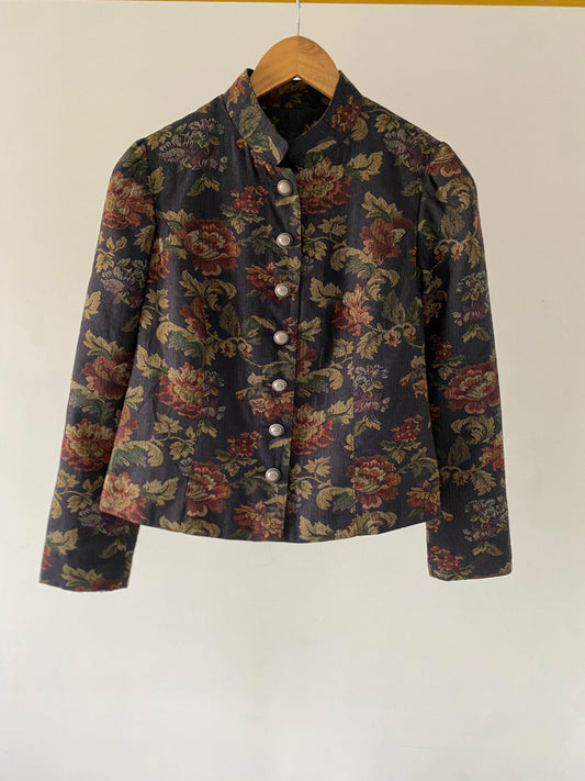 Floral embossed blazer
