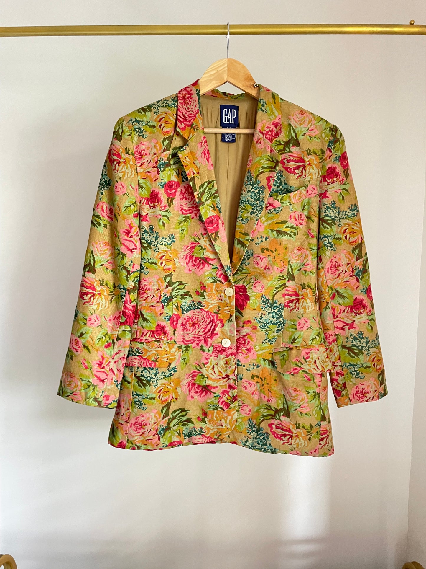 Floral linen blazer