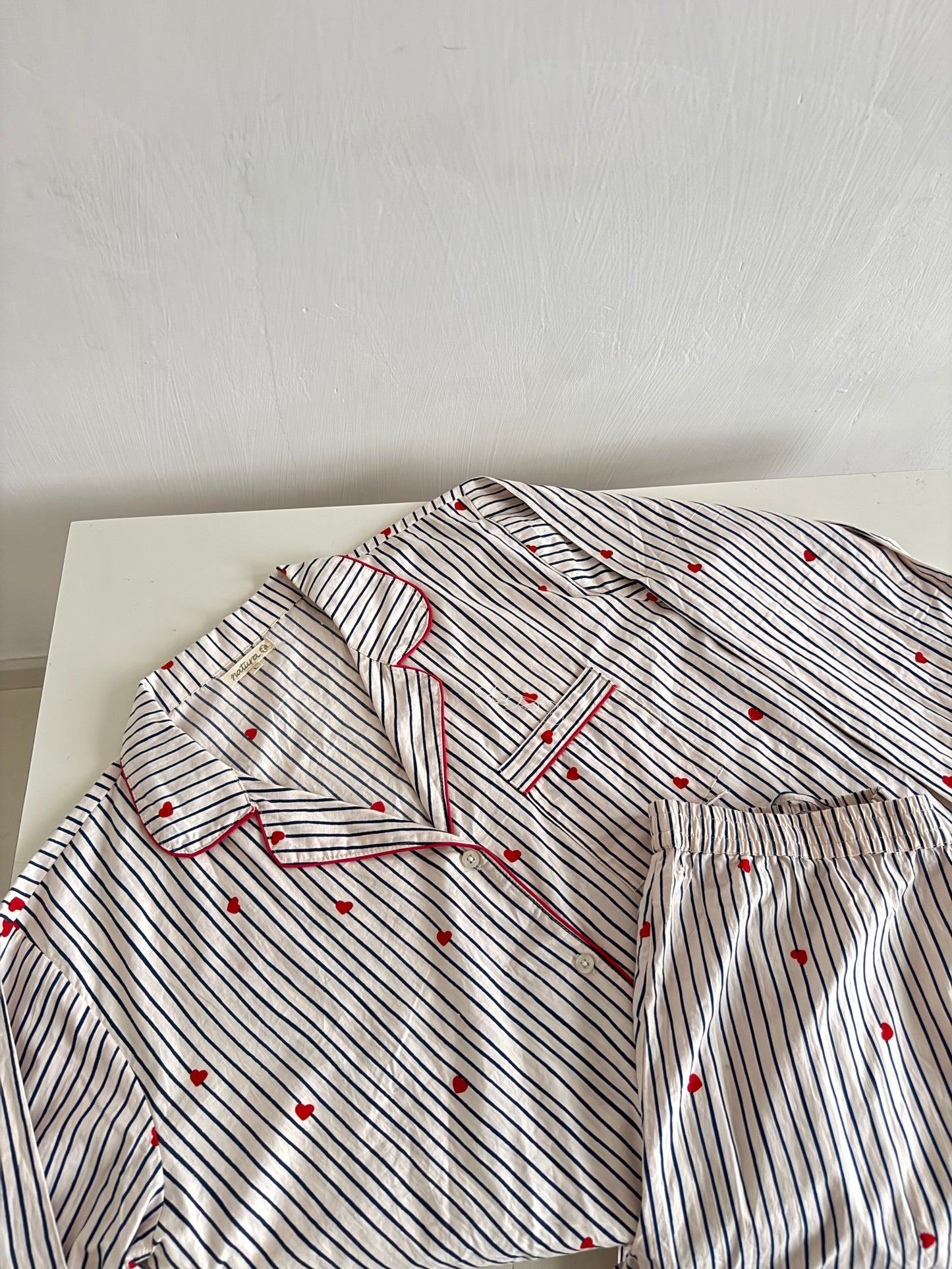 Heart pinstripe nightsuit