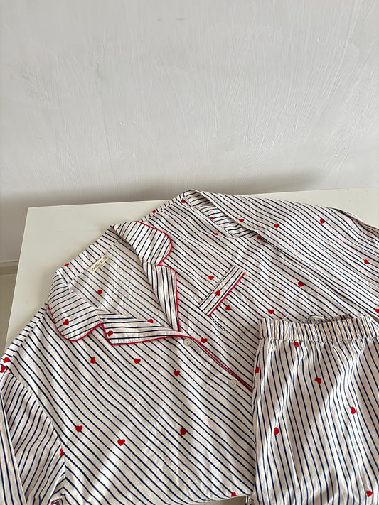 Heart pinstripe nightsuit