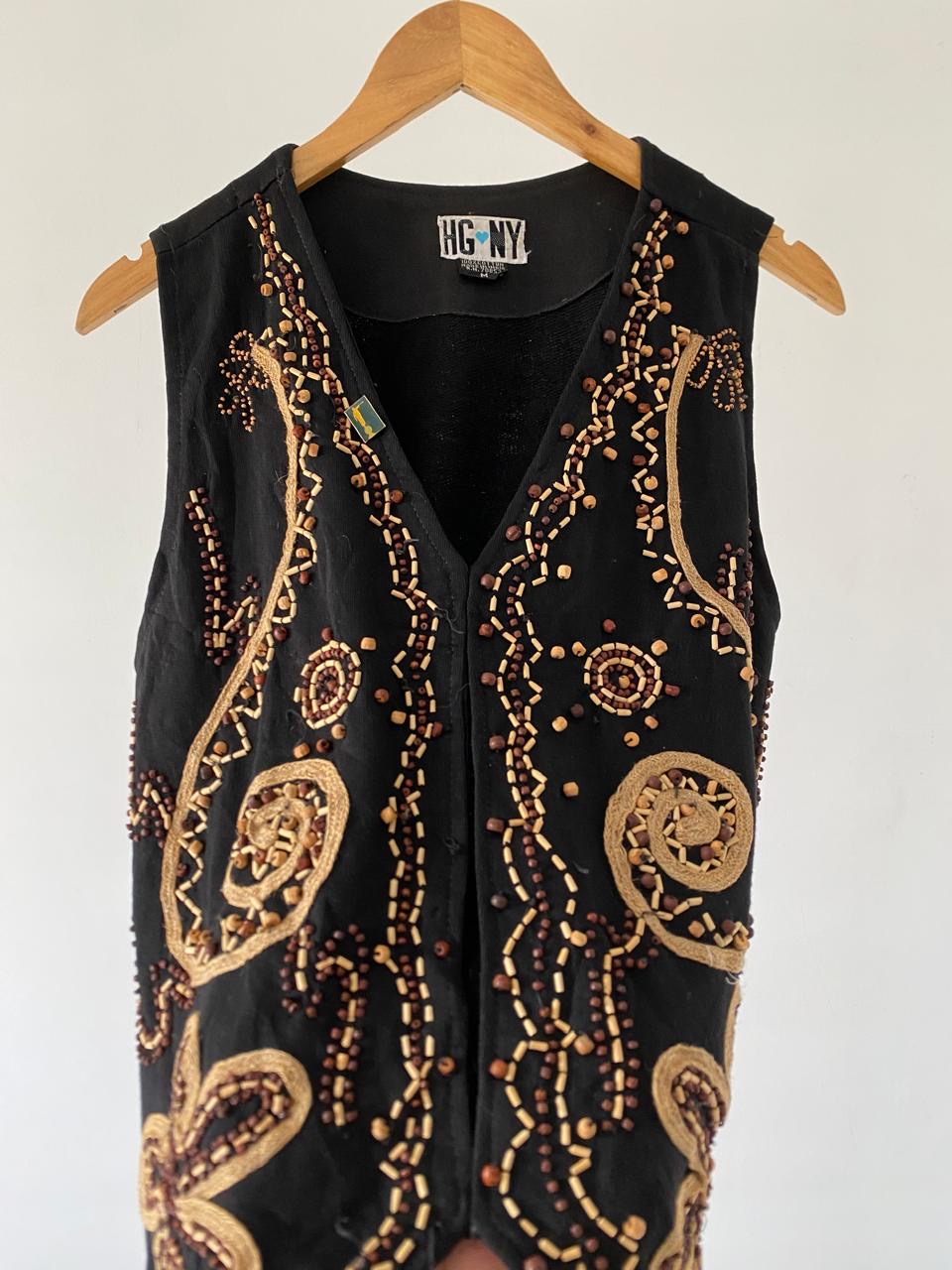 Beaded black waistcoat