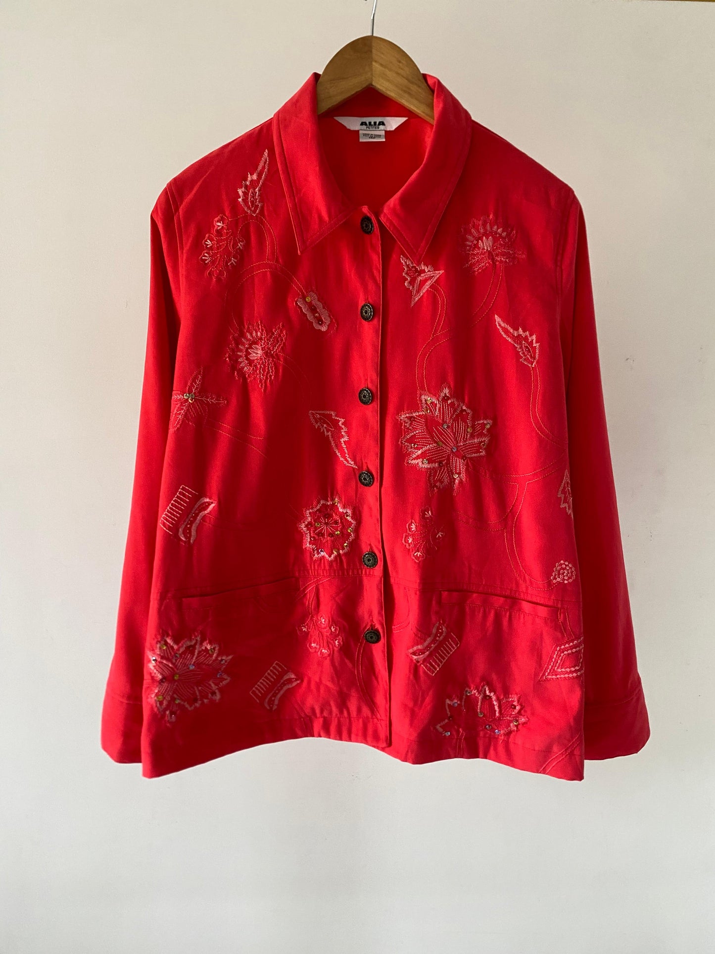 Red embroidered jacket