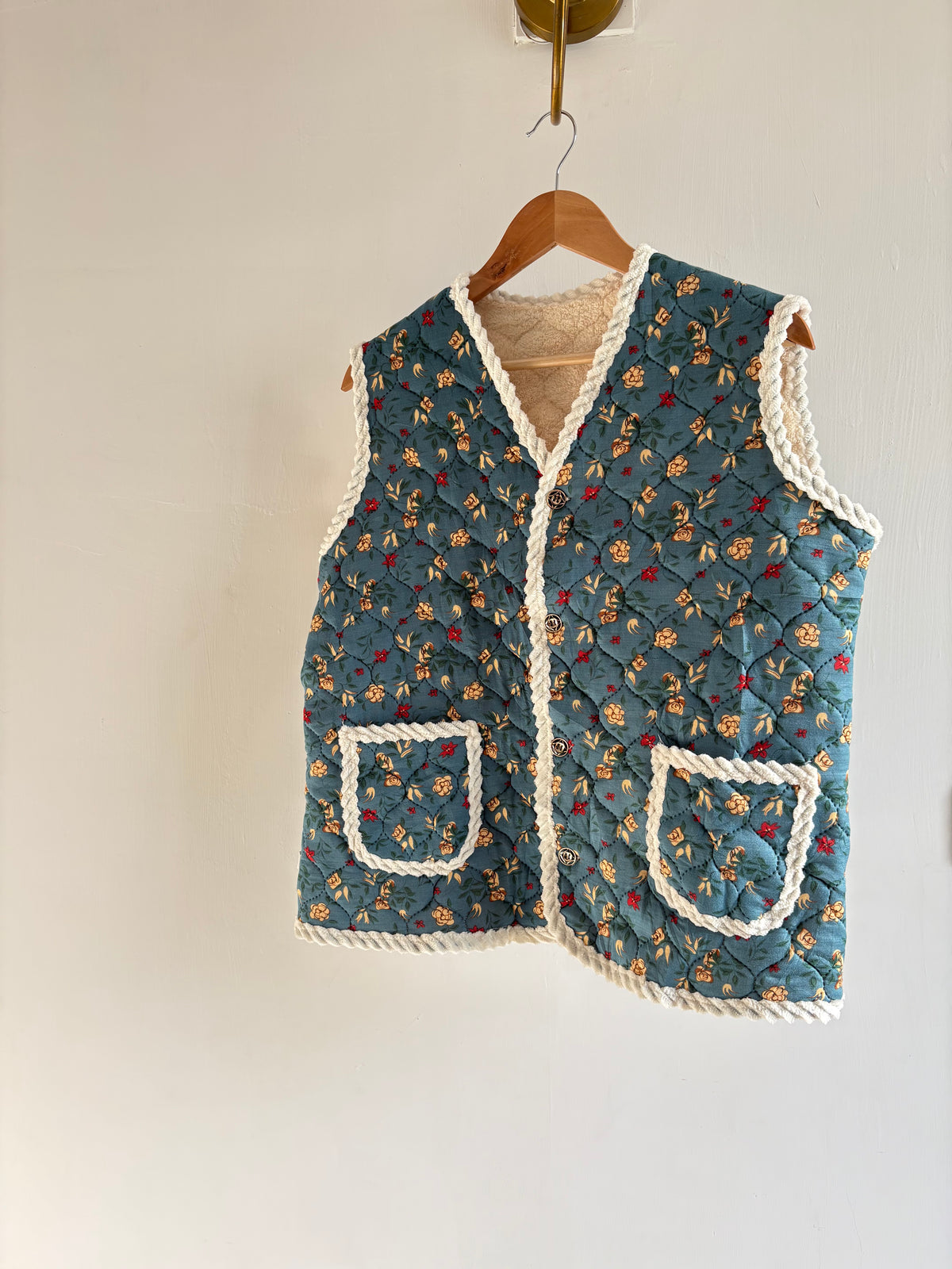 Quilted floral vest