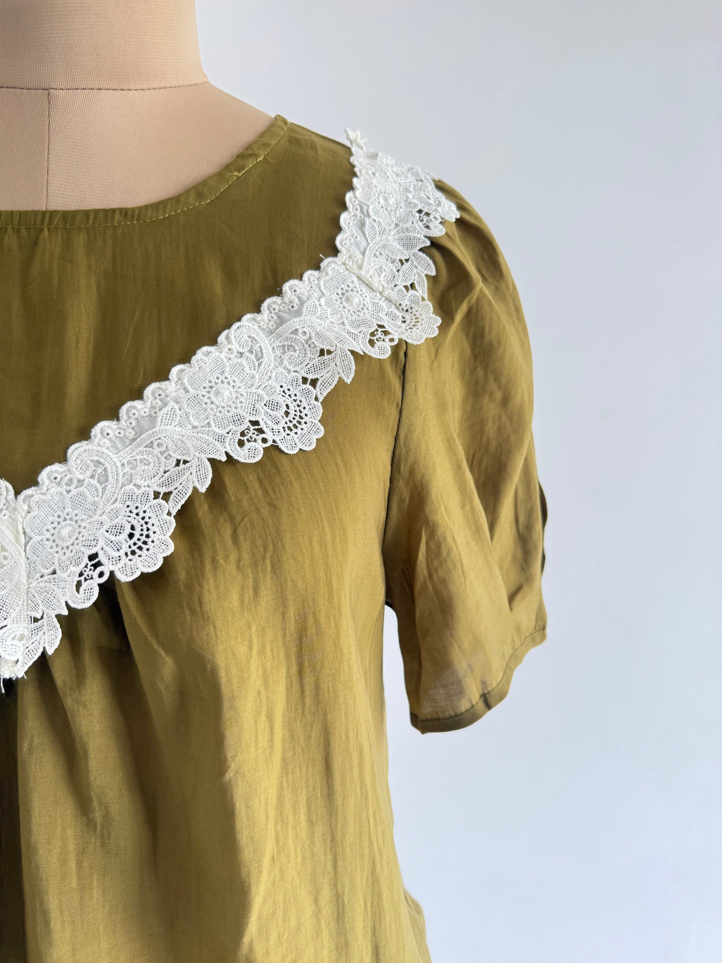Olive Lace Top