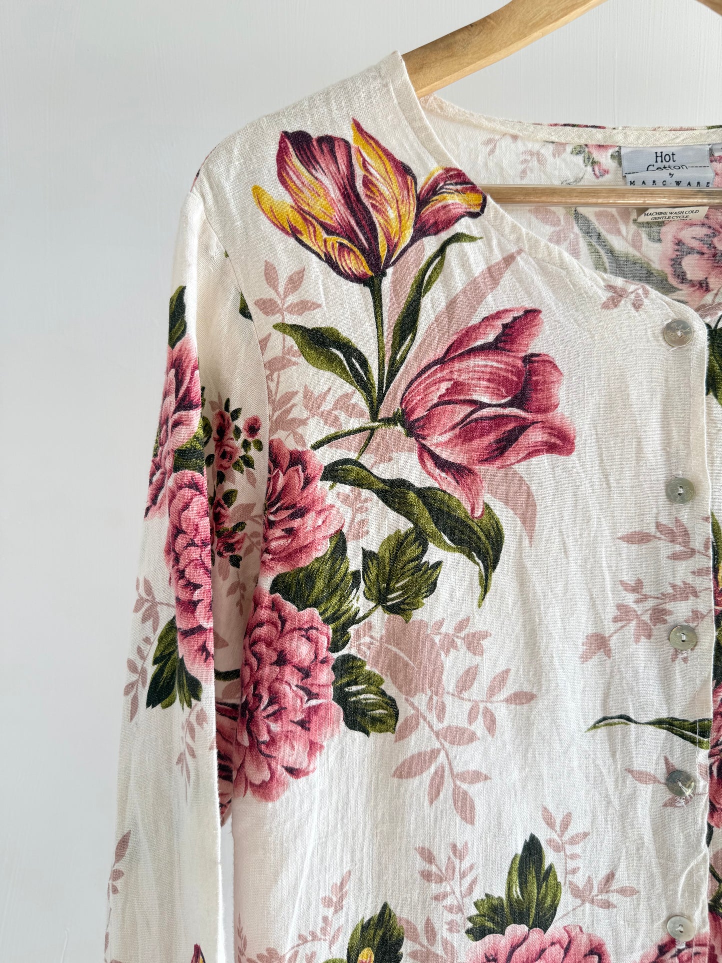 Floral Button Down Linen Top