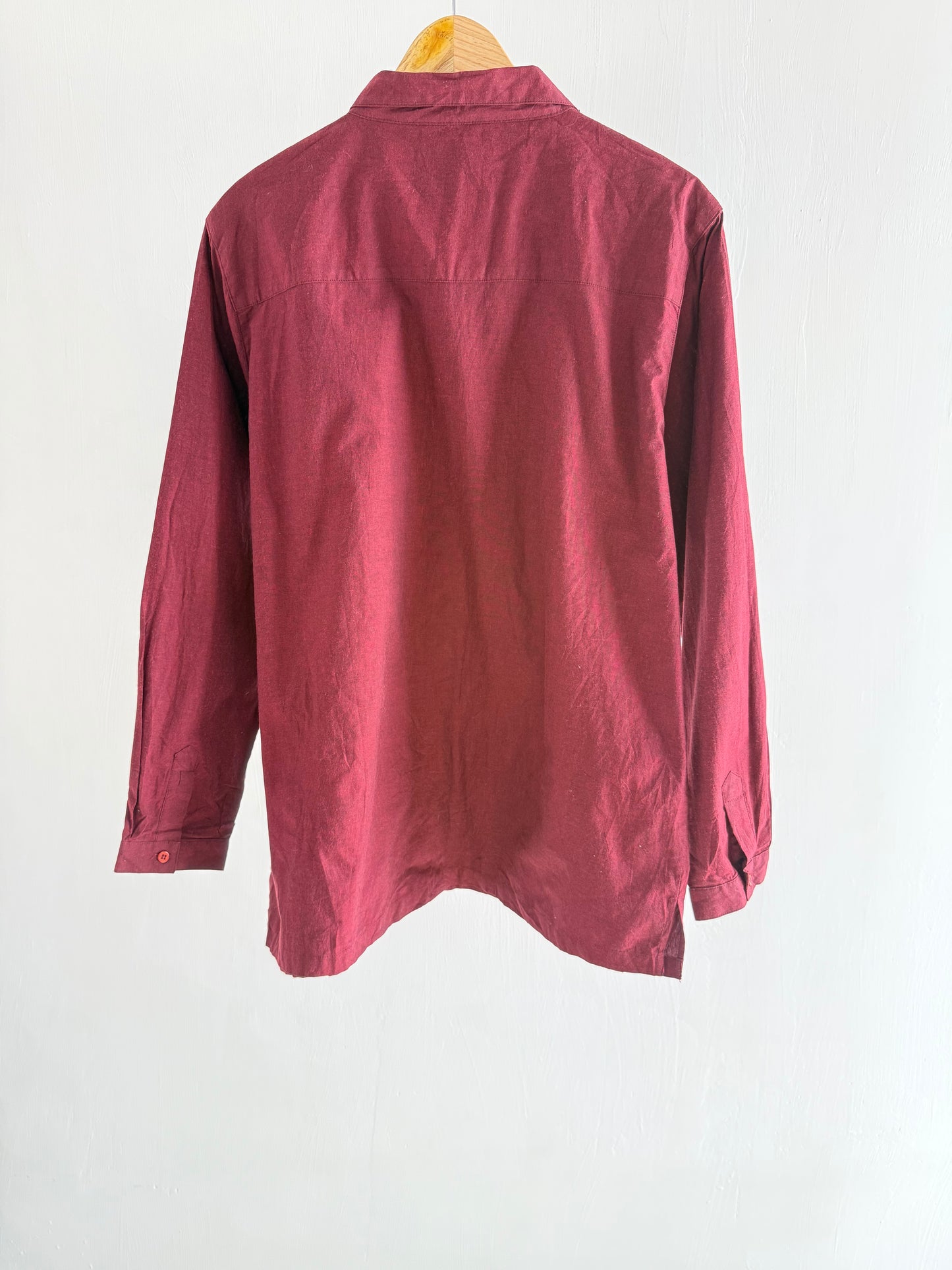 Embroidered maroon shirt