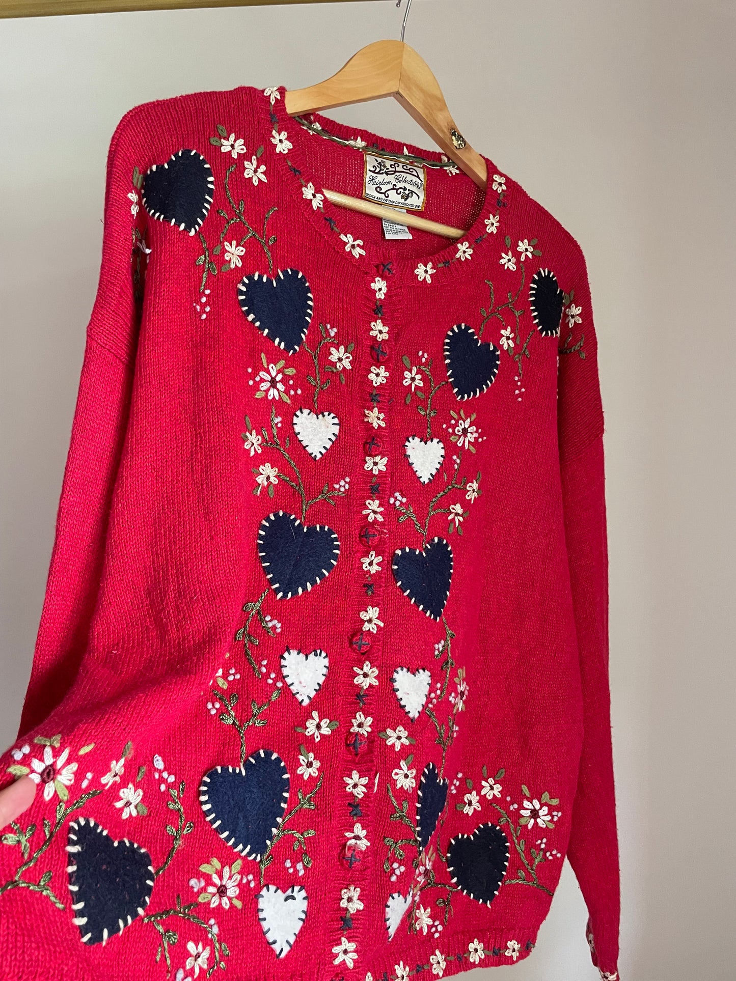 Heart patchwork cardigan