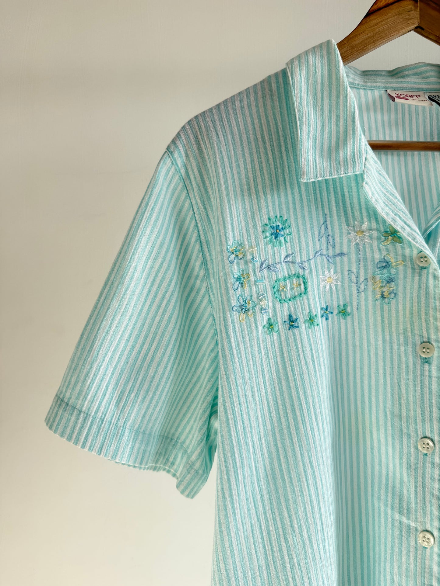 Sea Green Embroidered Shirt