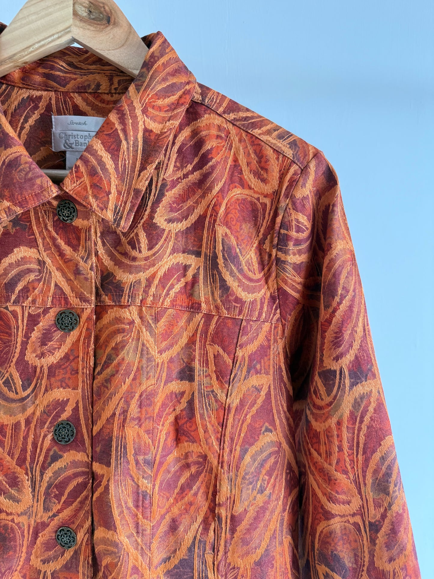 Vintage Rust Abstract Print Jacket