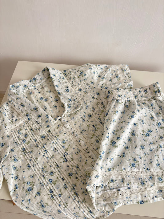 Blue Floral  nightsuit