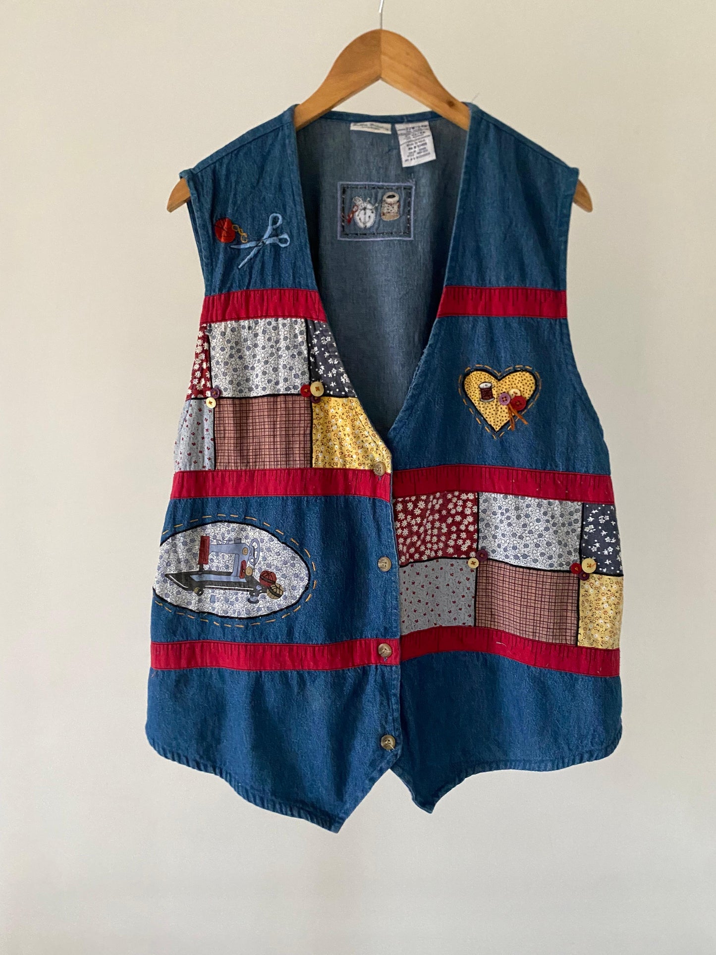 Patchwork Denim Vest