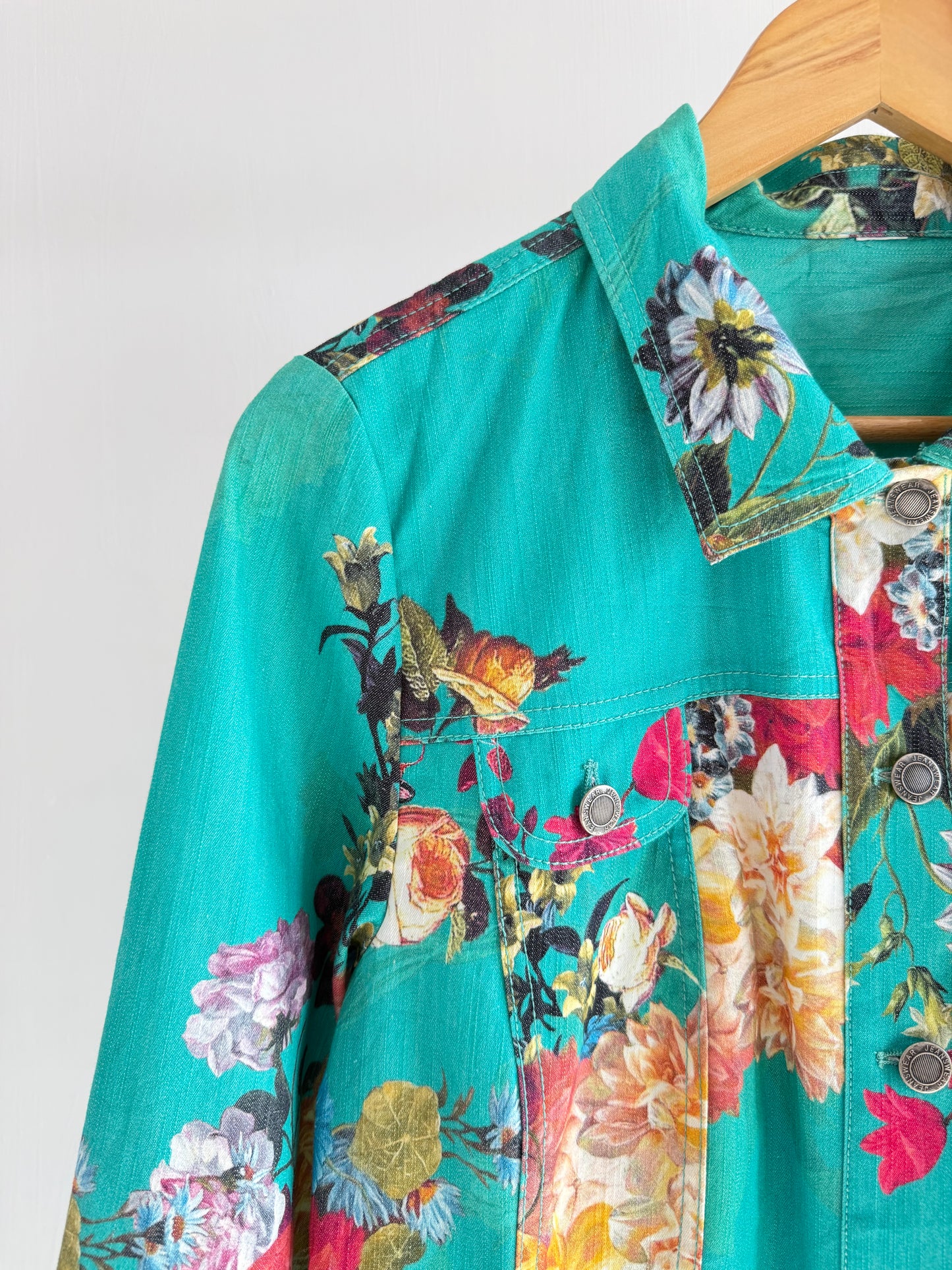 Turquoise floral jacket