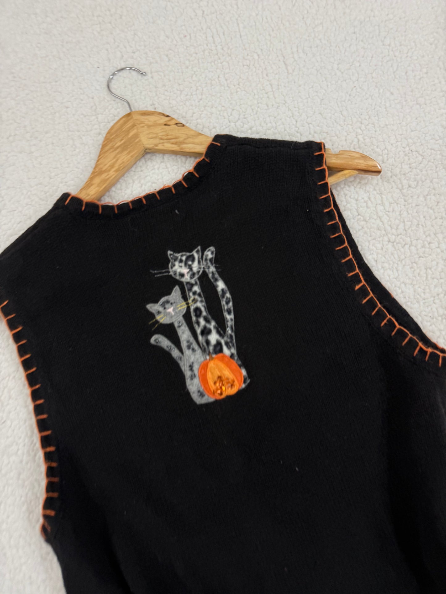 Cat patchwork half cardigan