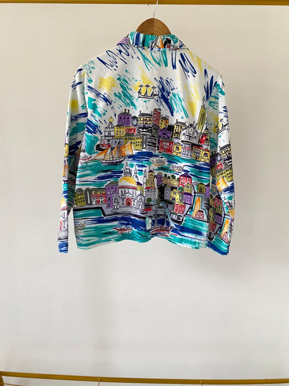 Hand-Painted Cityscape Shirt – Unisex